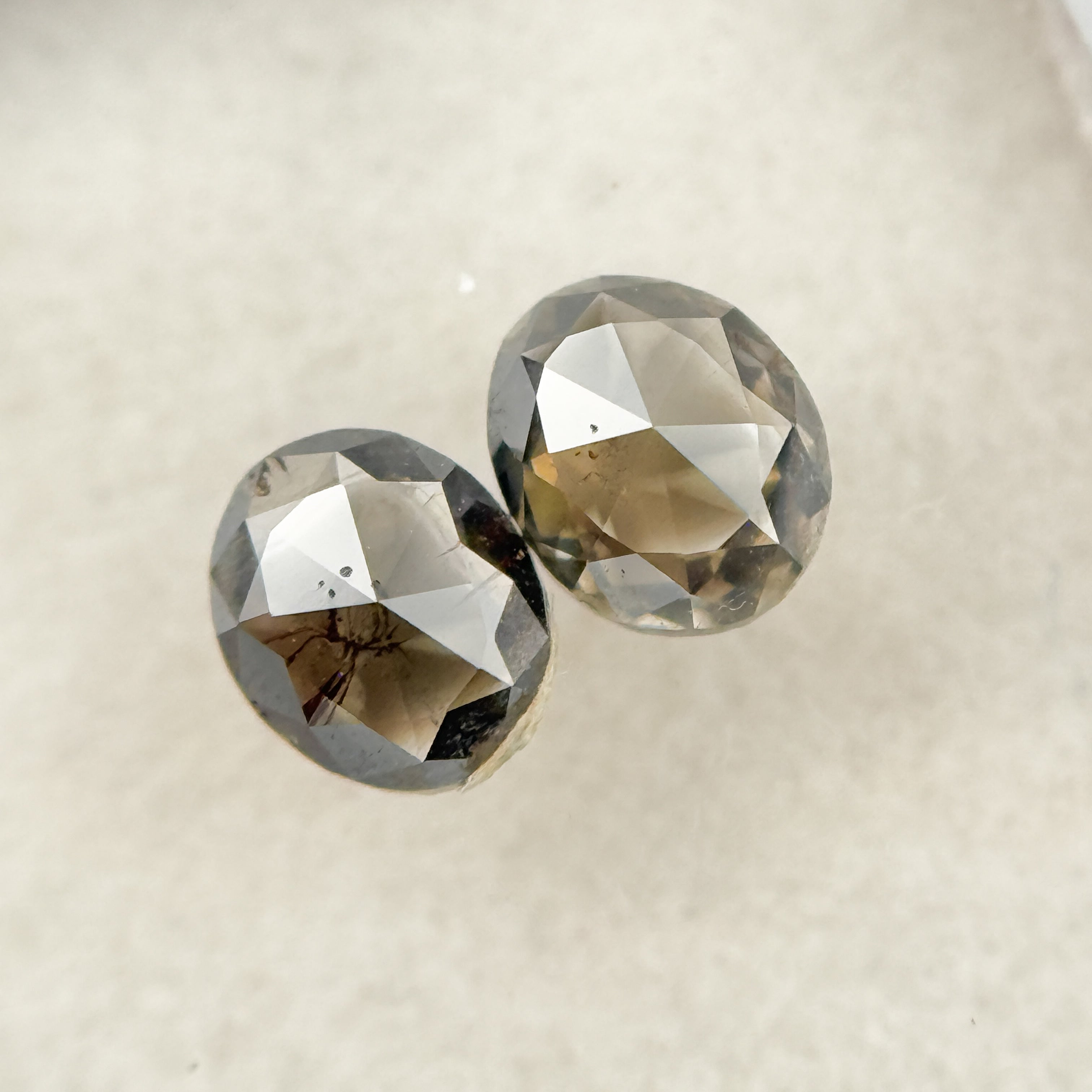 0.62 Ct Oval Rose Cut Grey Natural Salt and Pepper Diamond