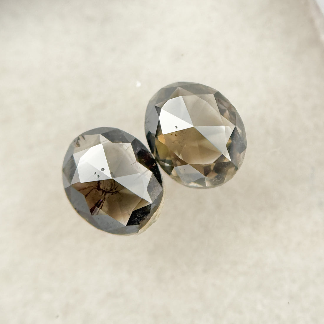 0.62 Ct Oval Rose Cut Grey Natural Salt and Pepper Diamond