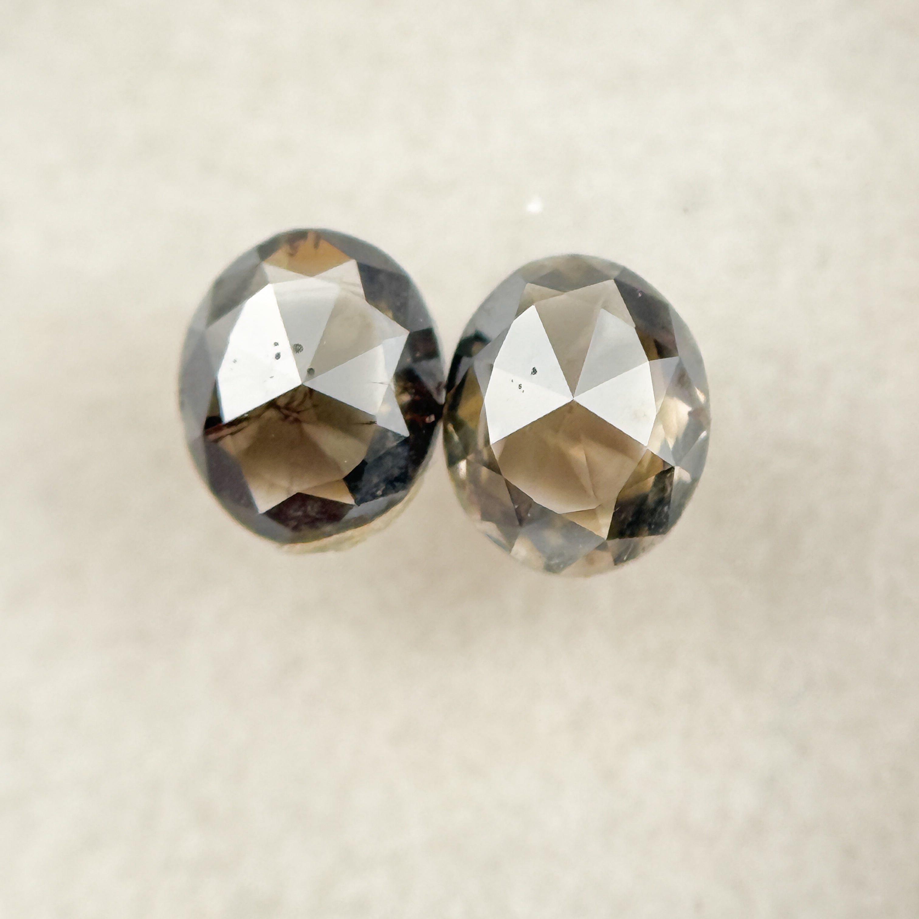 0.62 Ct Oval Rose Cut Grey Natural Salt and Pepper Diamond
