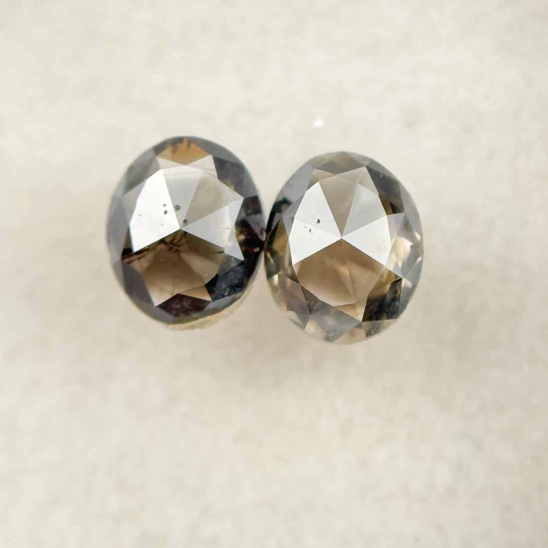 0.62 Ct Oval Rose Cut Grey Natural Salt and Pepper Diamond