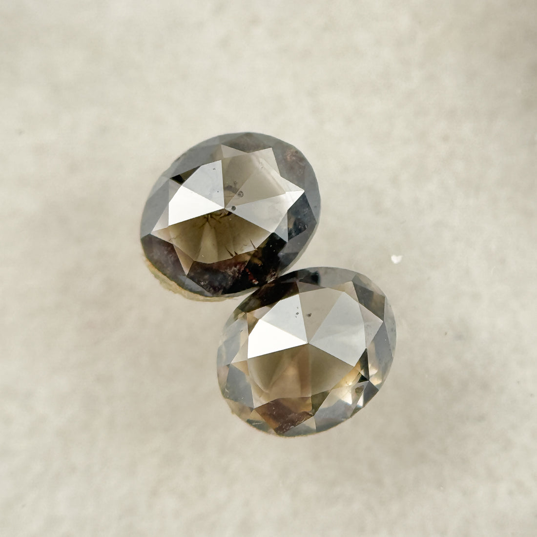 0.62 Ct Oval Rose Cut Grey Natural Salt and Pepper Diamond