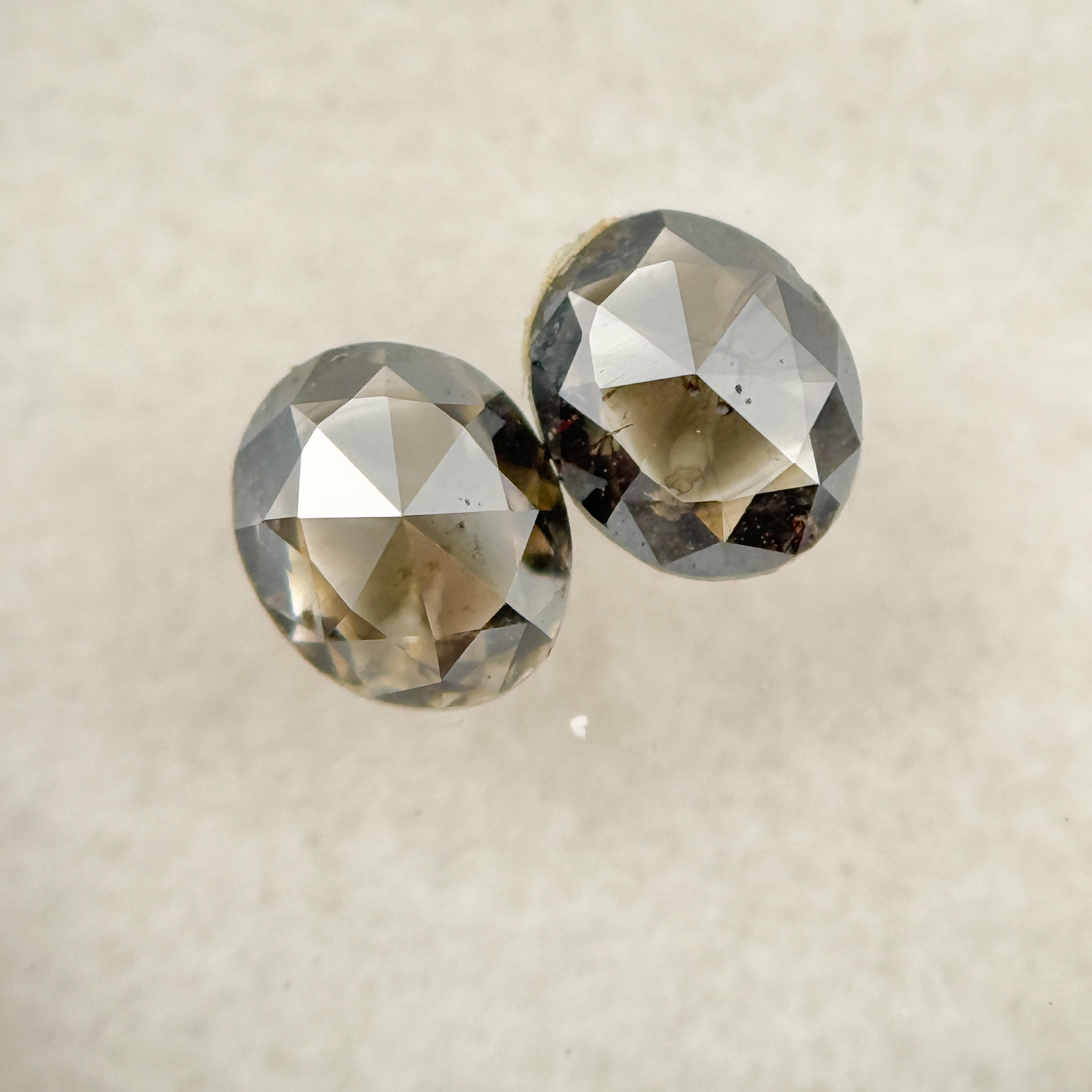 0.62 Ct Oval Rose Cut Grey Natural Salt and Pepper Diamond