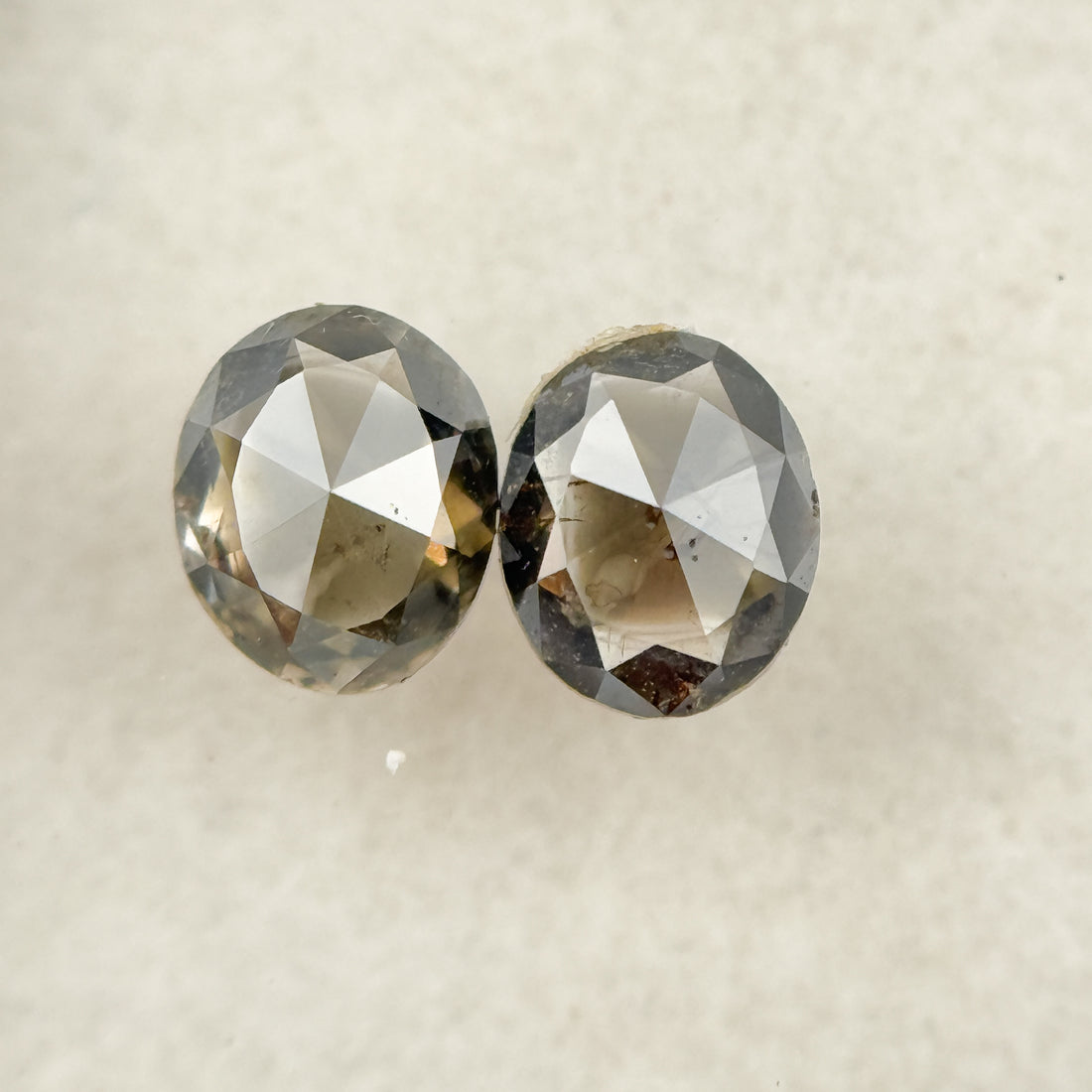 0.62 Ct Oval Rose Cut Grey Natural Salt and Pepper Diamond