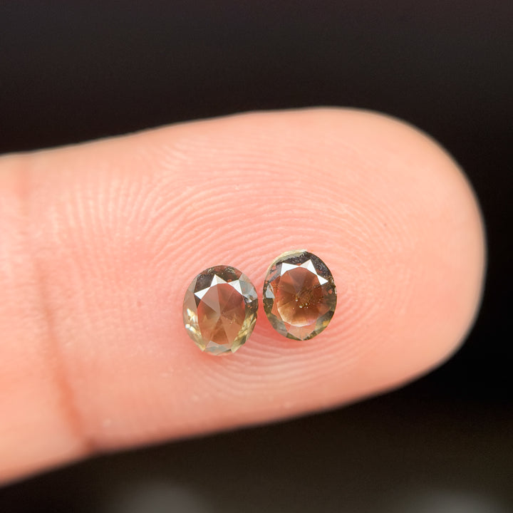 0.62 Ct Oval Rose Cut Grey Natural Salt and Pepper Diamond
