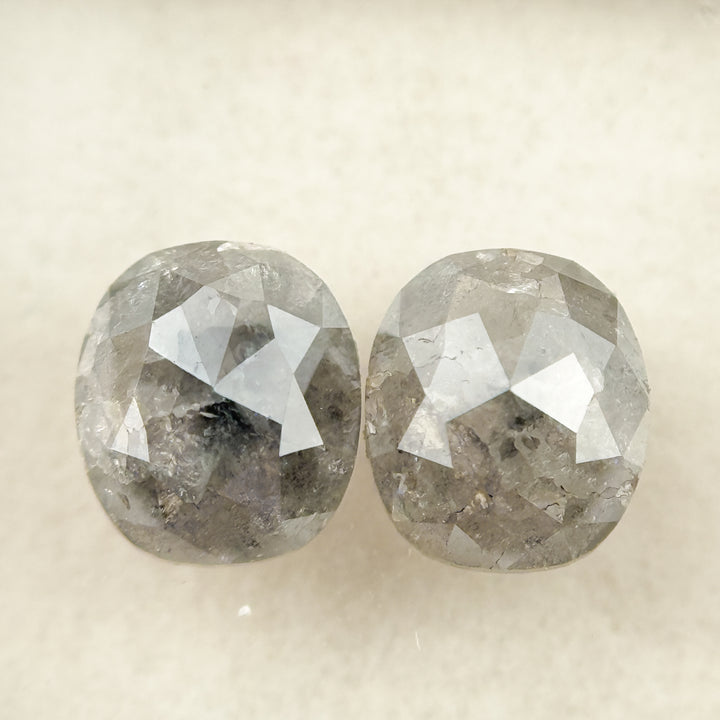 1.94 Ct Oval Rose Cut Grey Natural Salt and Pepper Diamond