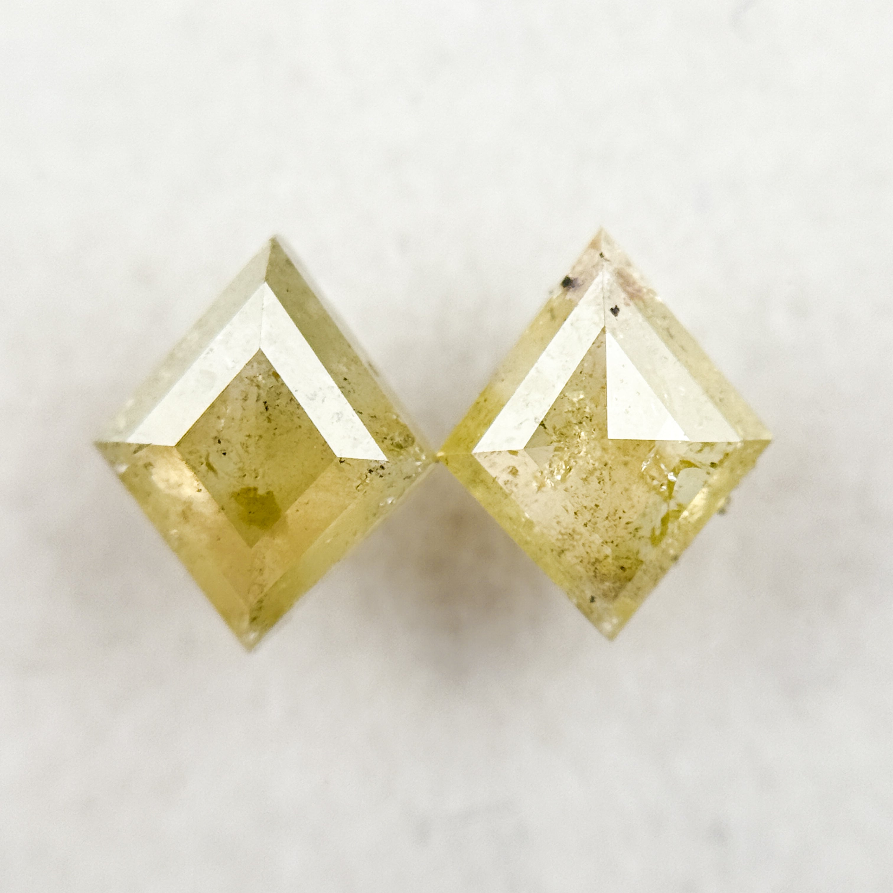 1.81 Ct Square Kite Rose Cut Yellow Natural Salt and Pepper Diamond