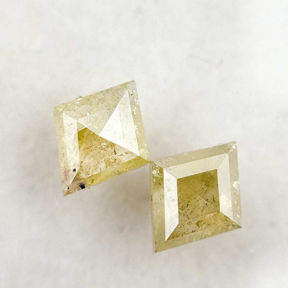 1.81 Ct Square Kite Rose Cut Yellow Natural Salt and Pepper Diamond