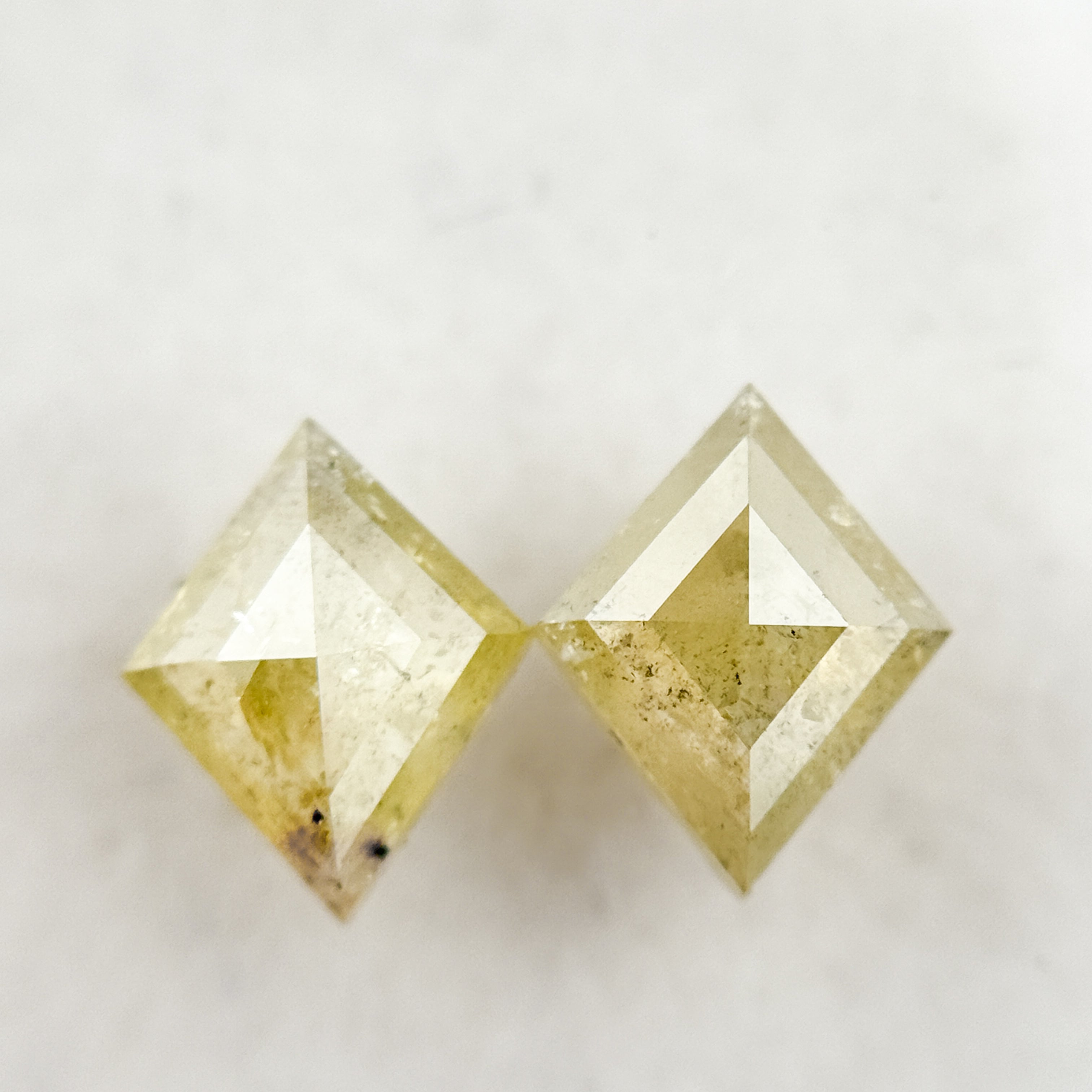 1.81 Ct Square Kite Rose Cut Yellow Natural Salt and Pepper Diamond