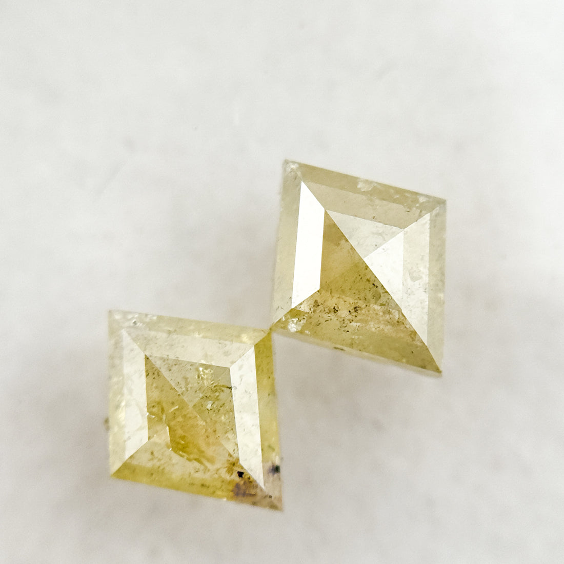 1.81 Ct Square Kite Rose Cut Yellow Natural Salt and Pepper Diamond
