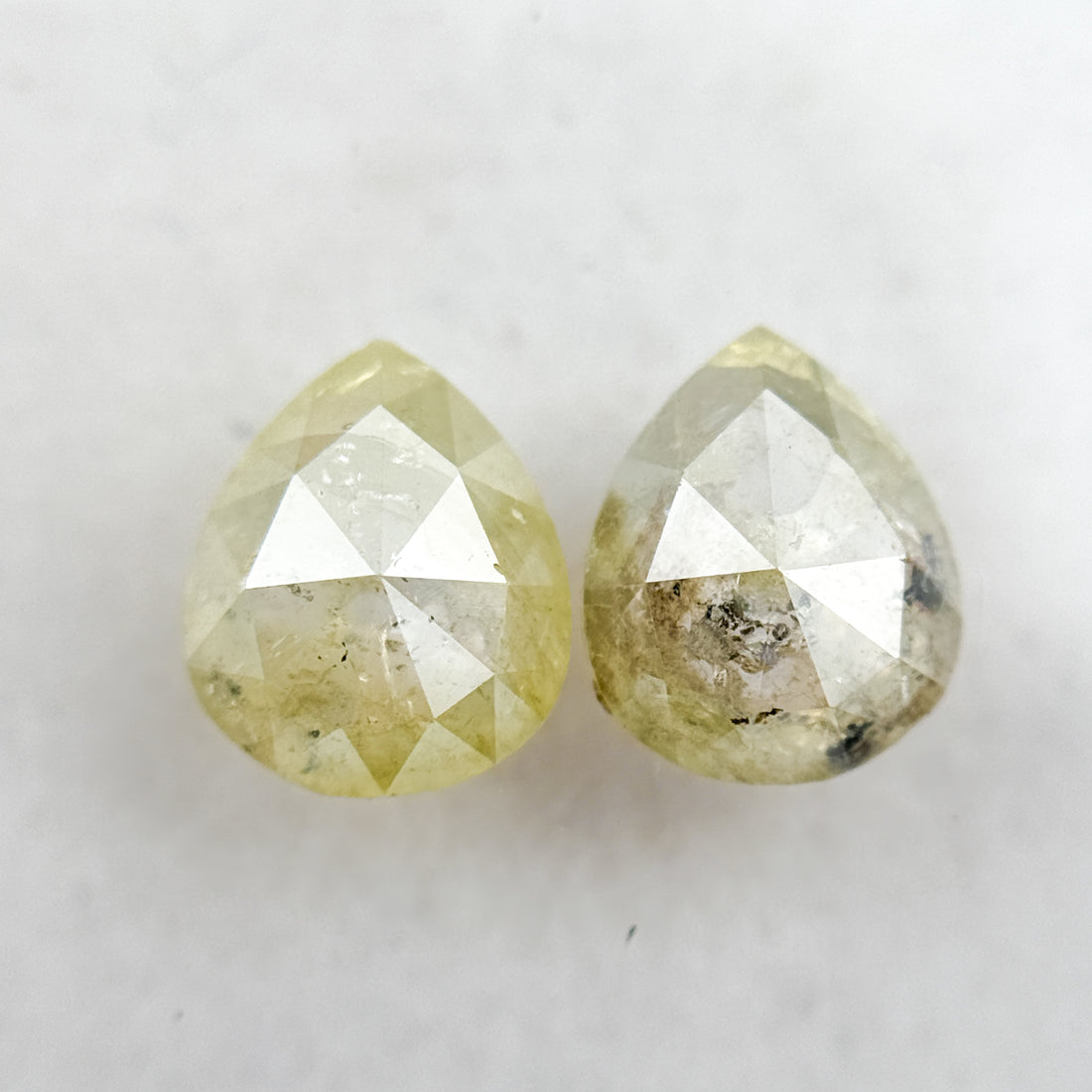 1.41 Ct Pear Rose Cut Yellow Natural Salt and Pepper Diamond