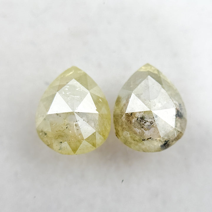 1.41 Ct Pear Rose Cut Yellow Natural Salt and Pepper Diamond