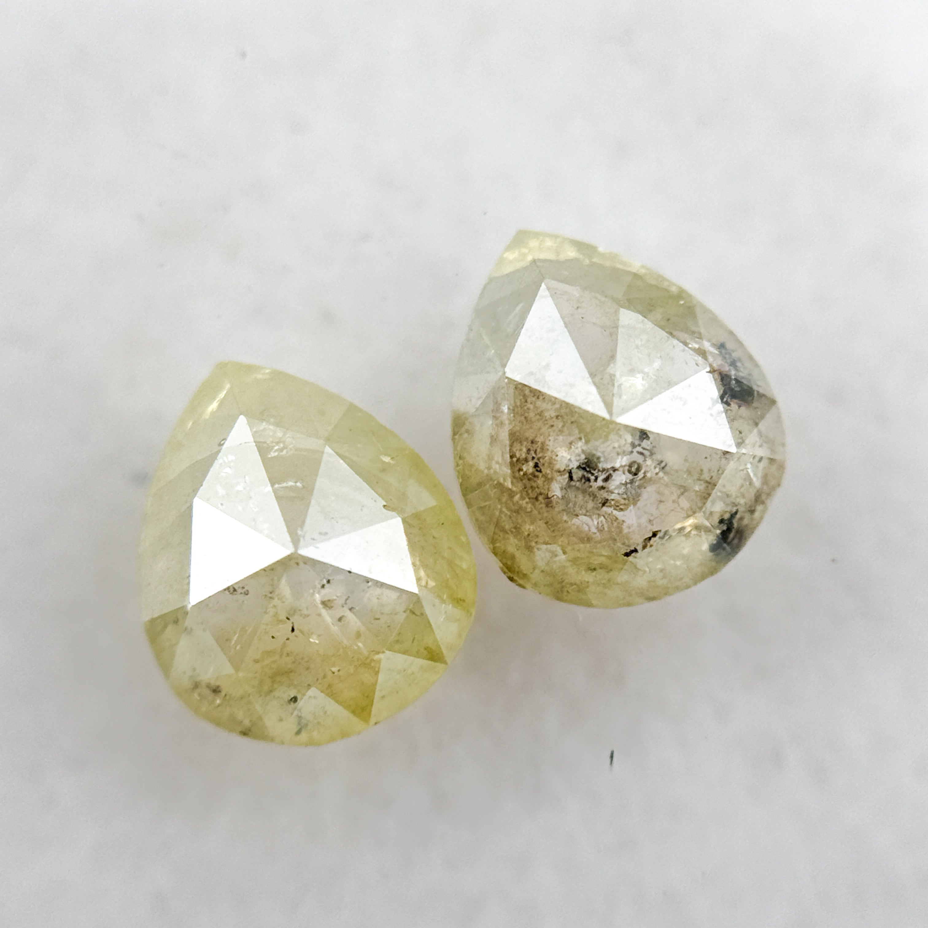1.41 Ct Pear Rose Cut Yellow Natural Salt and Pepper Diamond