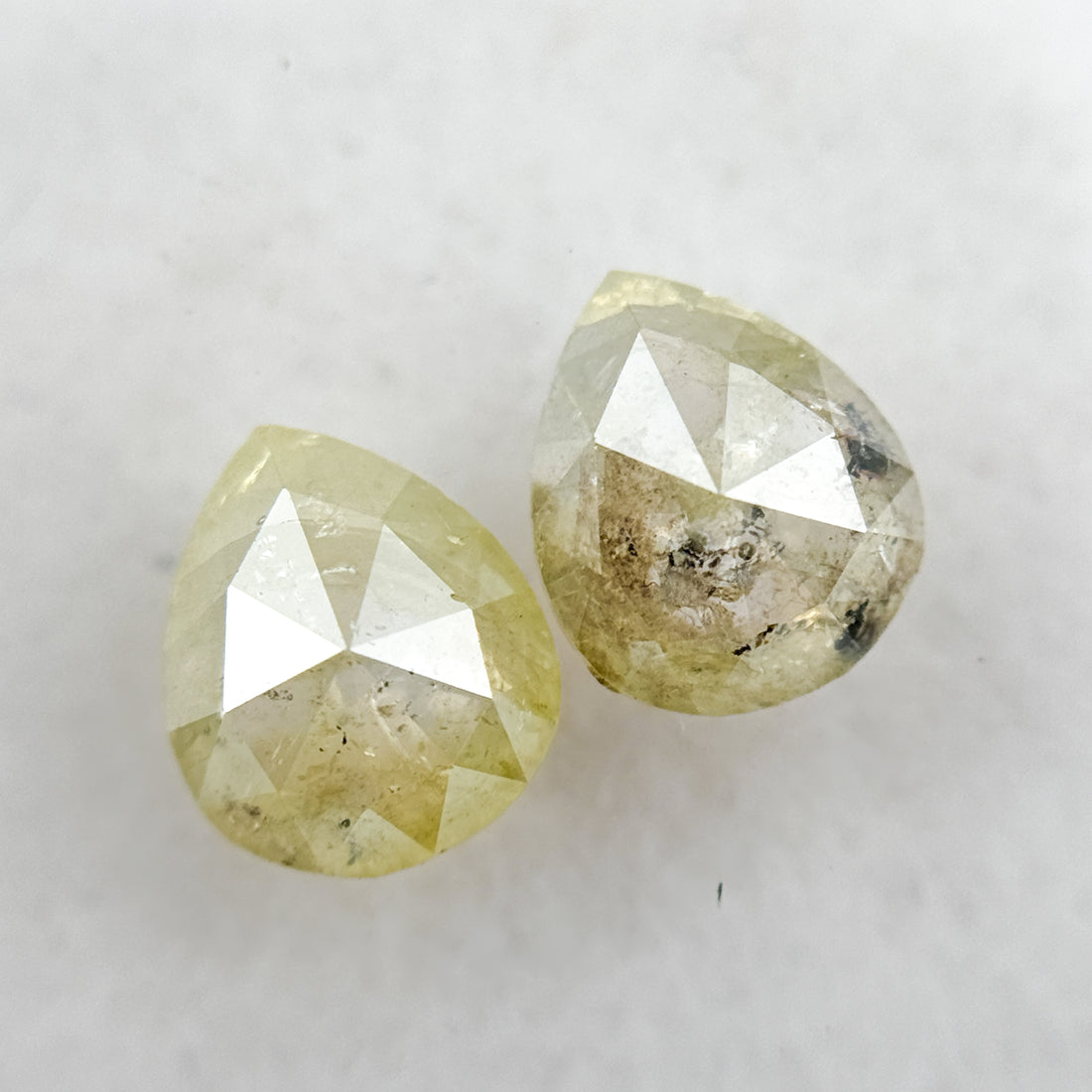 1.41 Ct Pear Rose Cut Yellow Natural Salt and Pepper Diamond