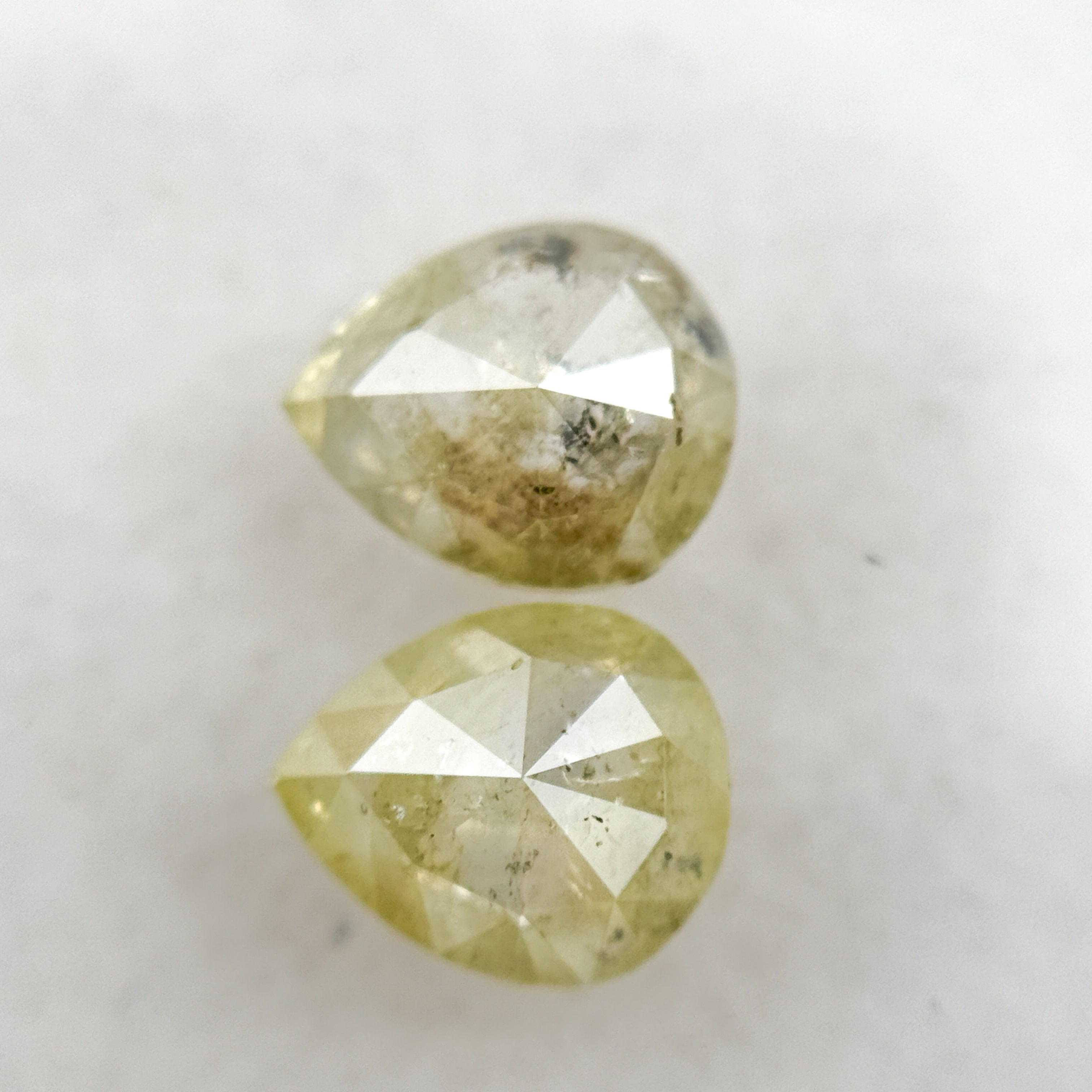 1.41 Ct Pear Rose Cut Yellow Natural Salt and Pepper Diamond