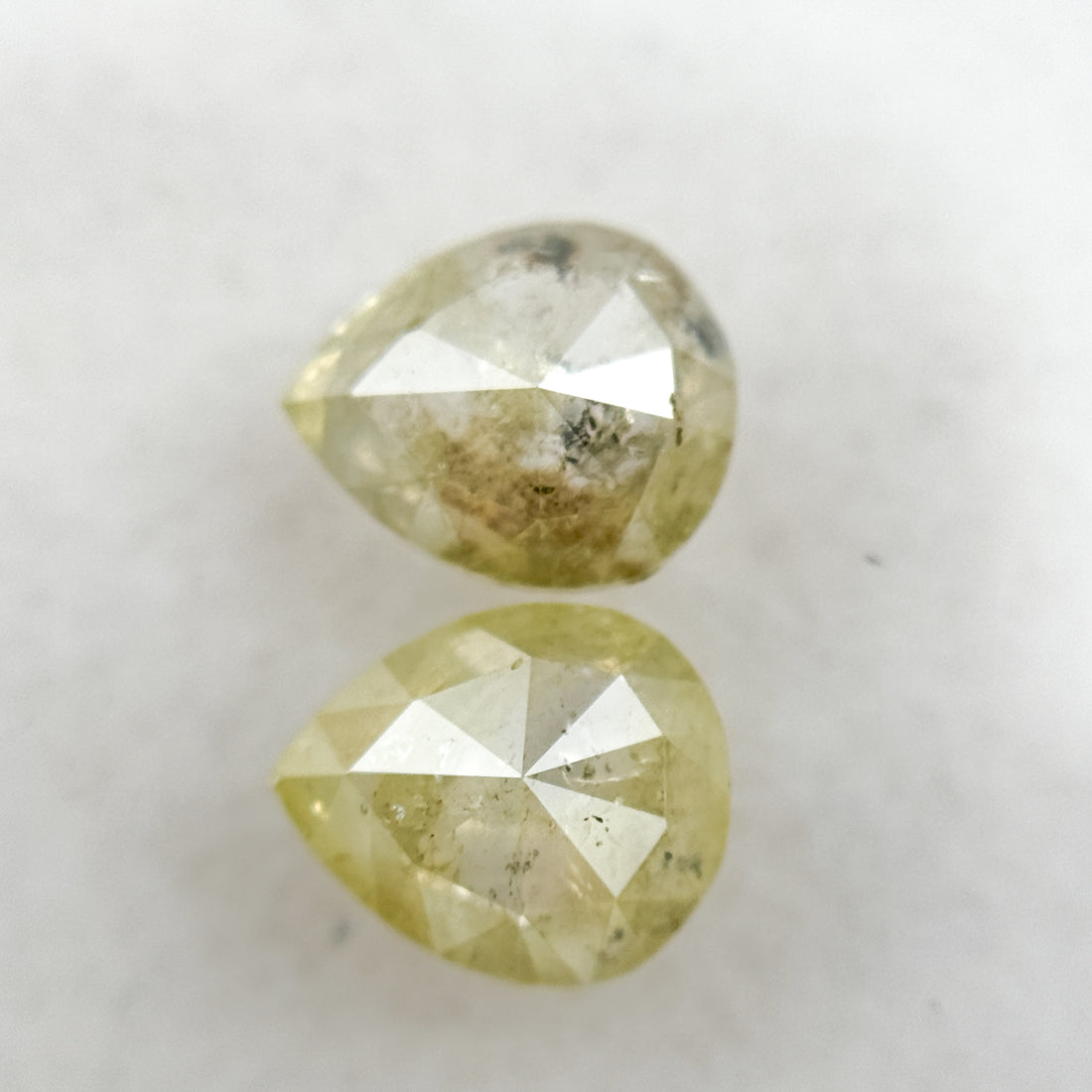 1.41 Ct Pear Rose Cut Yellow Natural Salt and Pepper Diamond