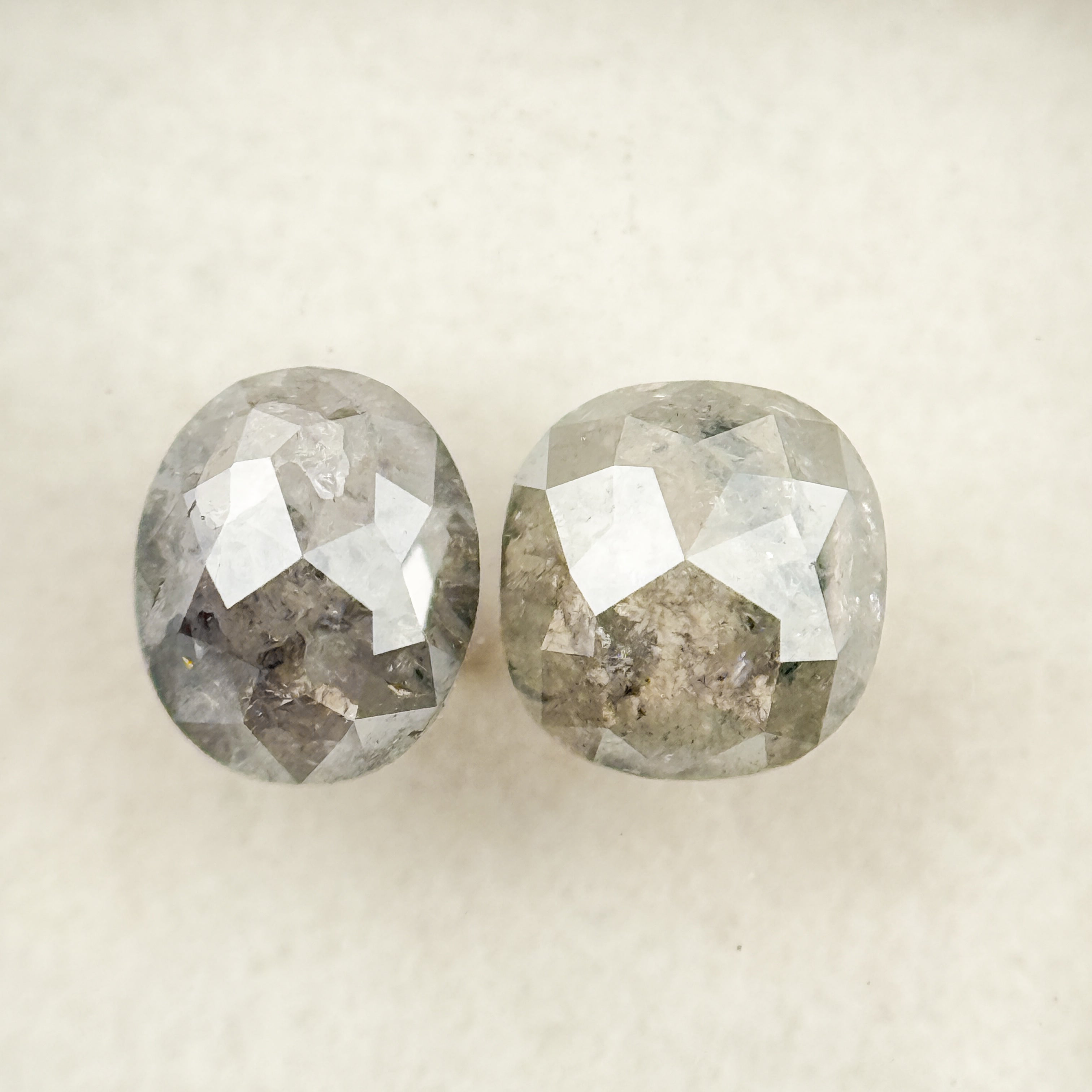 1.15 Ct Cushion Rose Cut Grey Natural Salt and Pepper Diamond