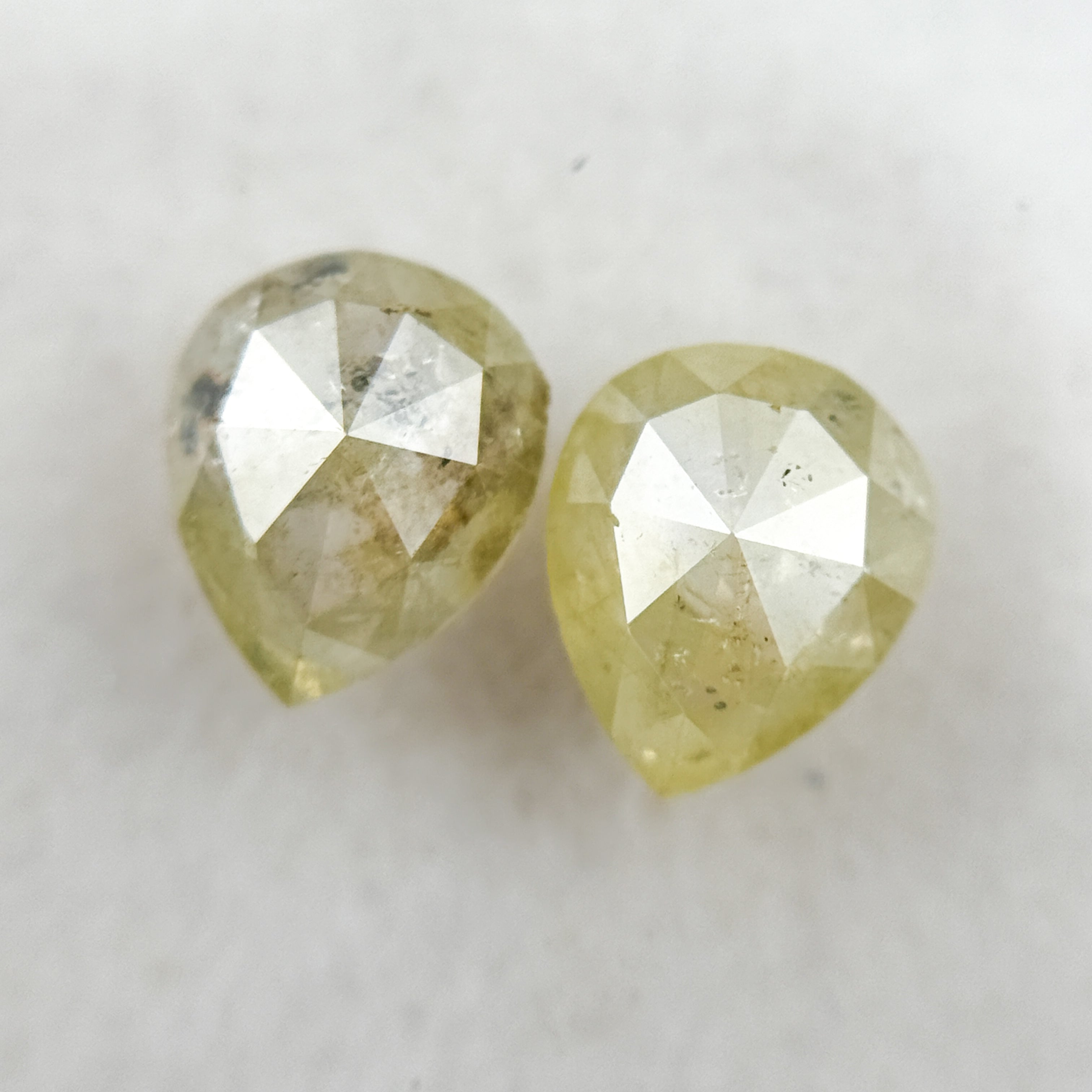 1.41 Ct Pear Rose Cut Yellow Natural Salt and Pepper Diamond