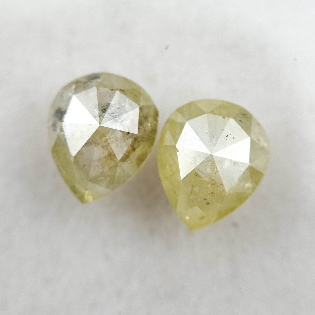 1.41 Ct Pear Rose Cut Yellow Natural Salt and Pepper Diamond