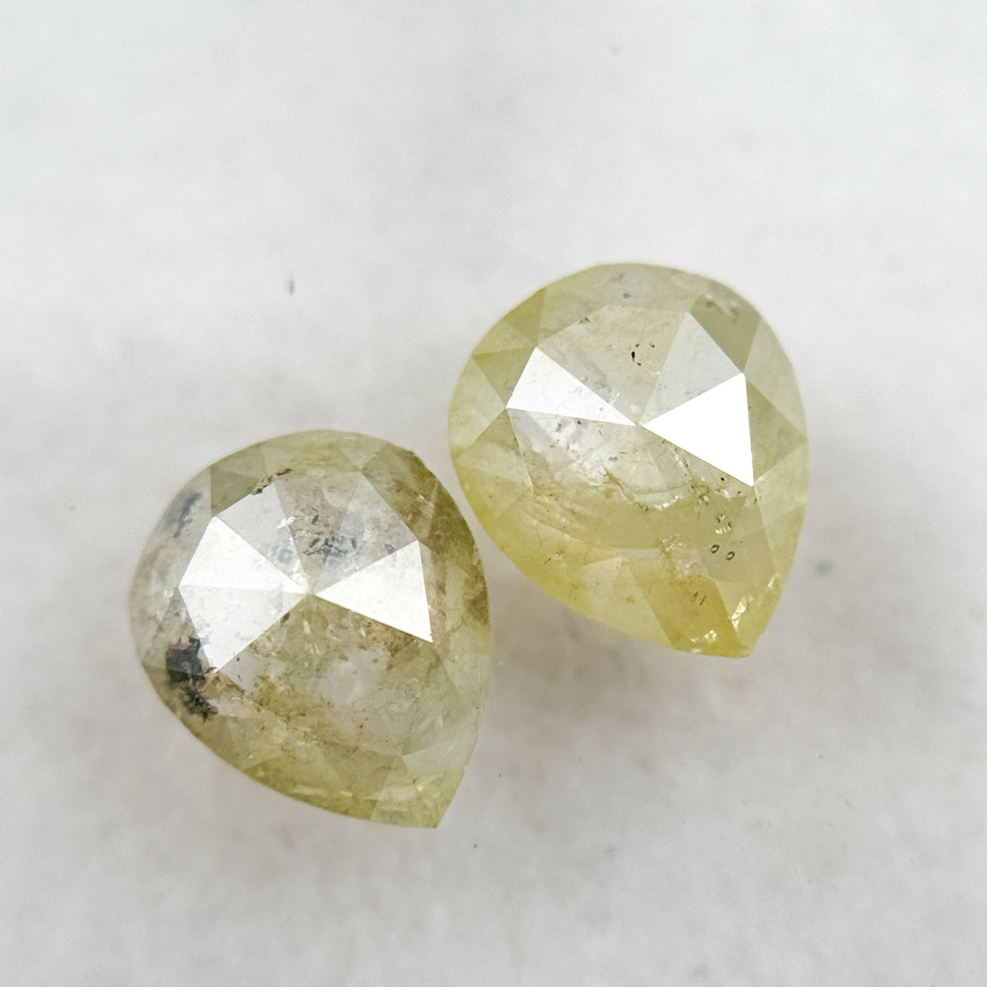 1.41 Ct Pear Rose Cut Yellow Natural Salt and Pepper Diamond