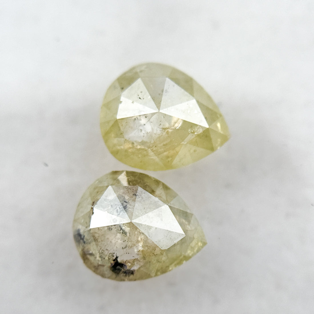 1.41 Ct Pear Rose Cut Yellow Natural Salt and Pepper Diamond