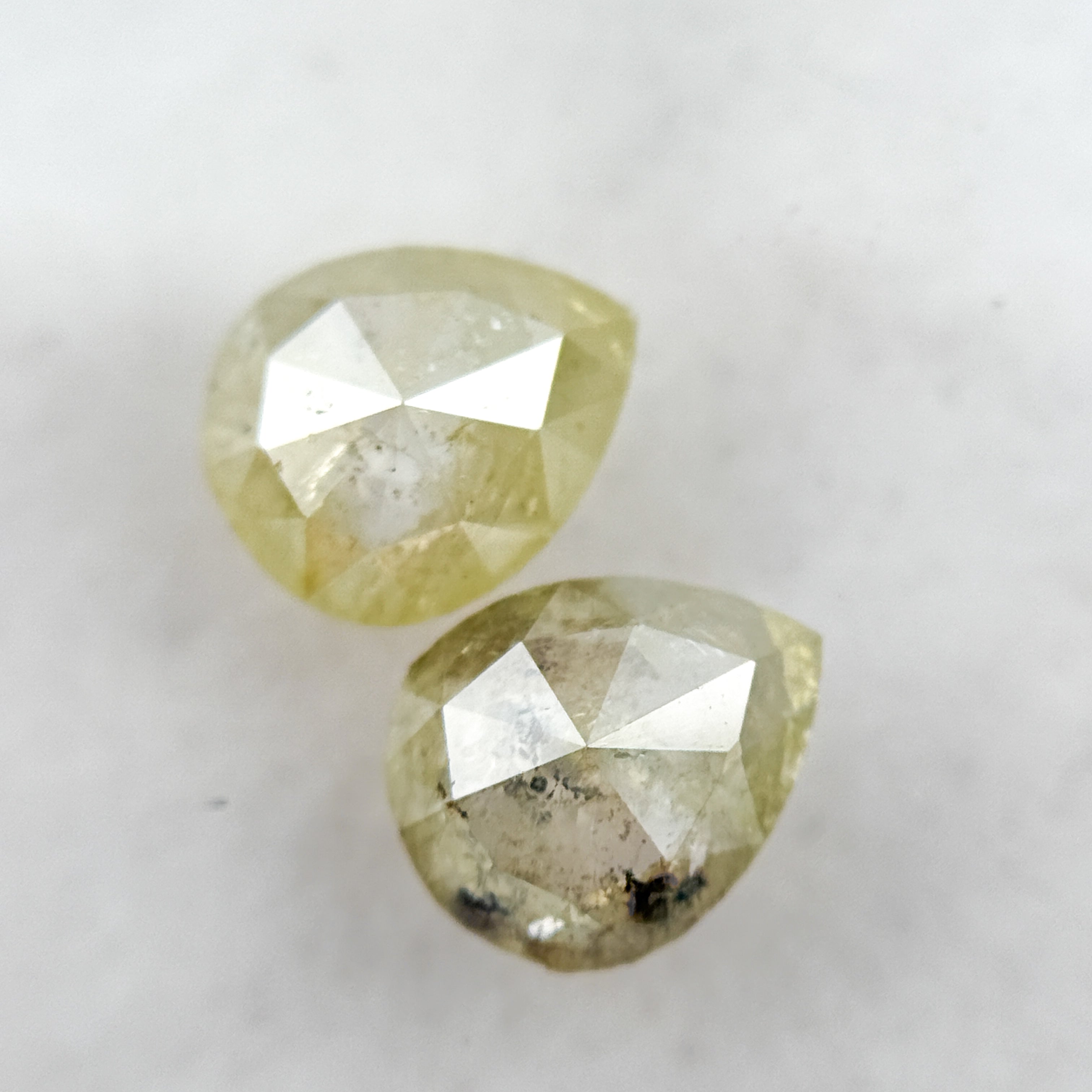 1.41 Ct Pear Rose Cut Yellow Natural Salt and Pepper Diamond
