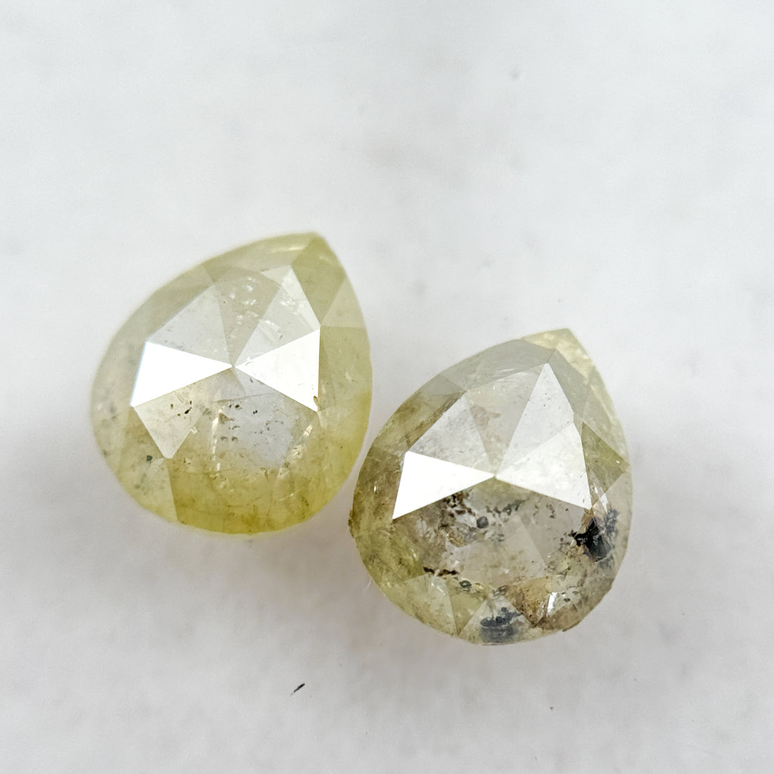 1.41 Ct Pear Rose Cut Yellow Natural Salt and Pepper Diamond
