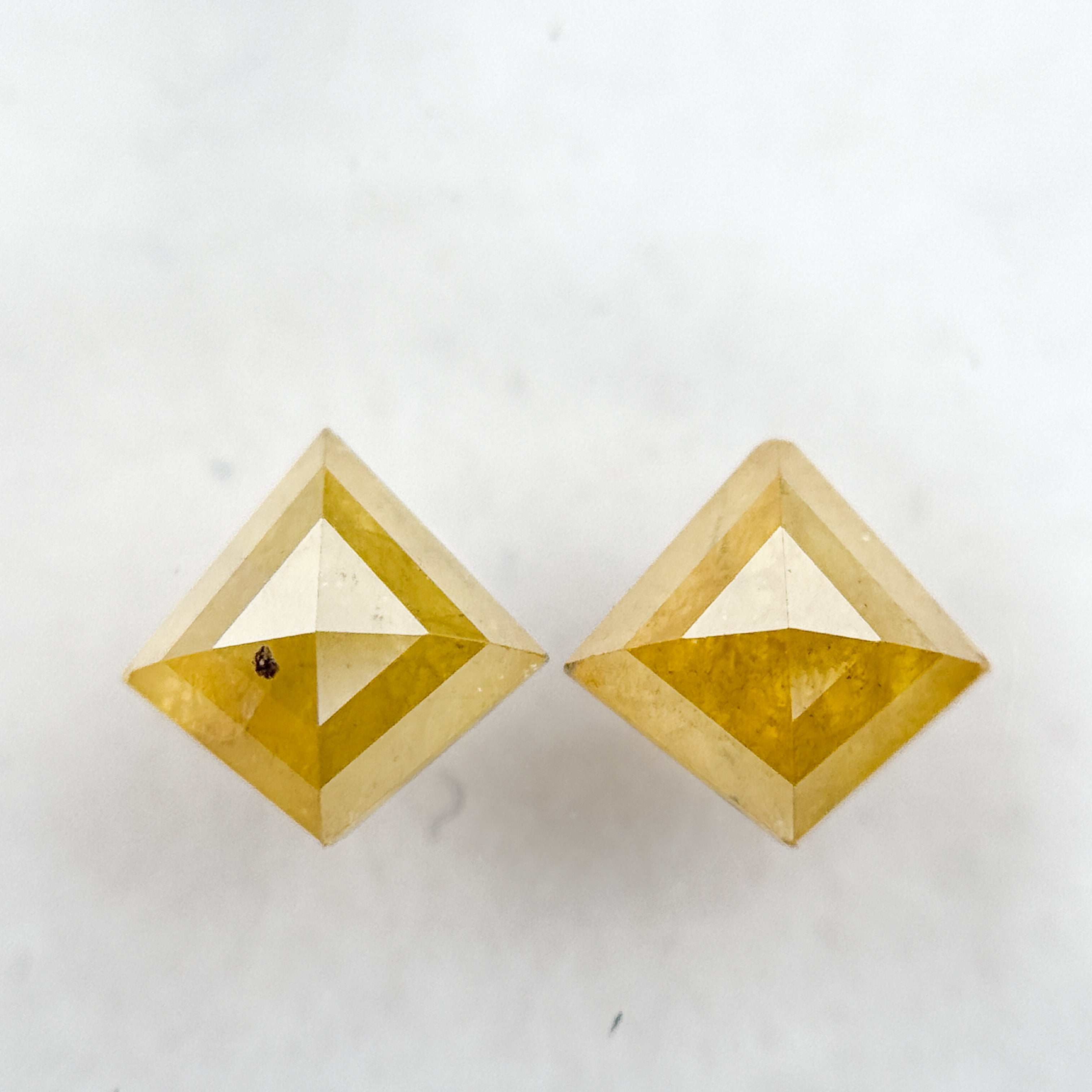 0.90 Ct Kite Rose Cut Yellow Natural Salt and Pepper Diamond