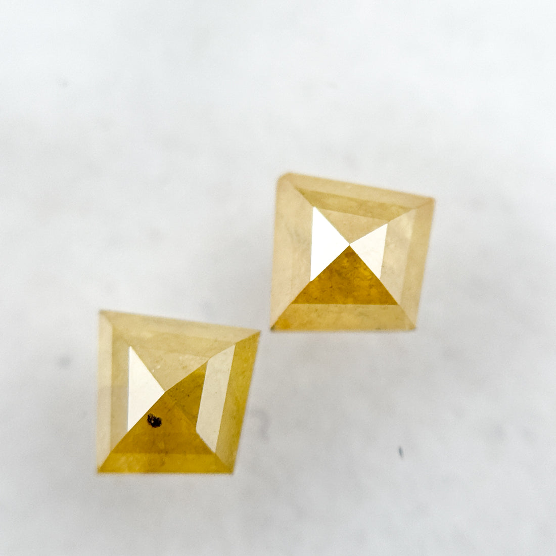 0.90 Ct Kite Rose Cut Yellow Natural Salt and Pepper Diamond