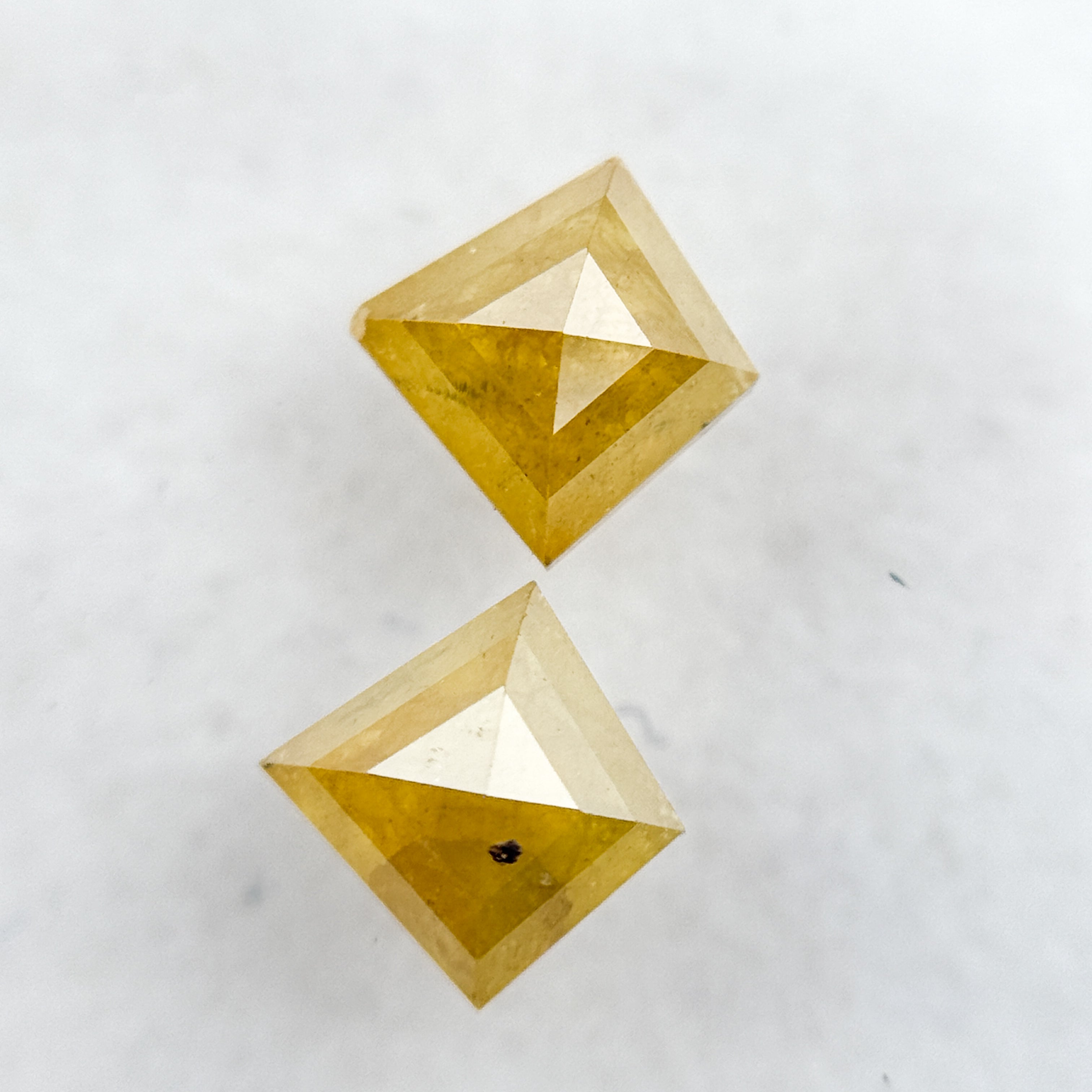 0.90 Ct Kite Rose Cut Yellow Natural Salt and Pepper Diamond