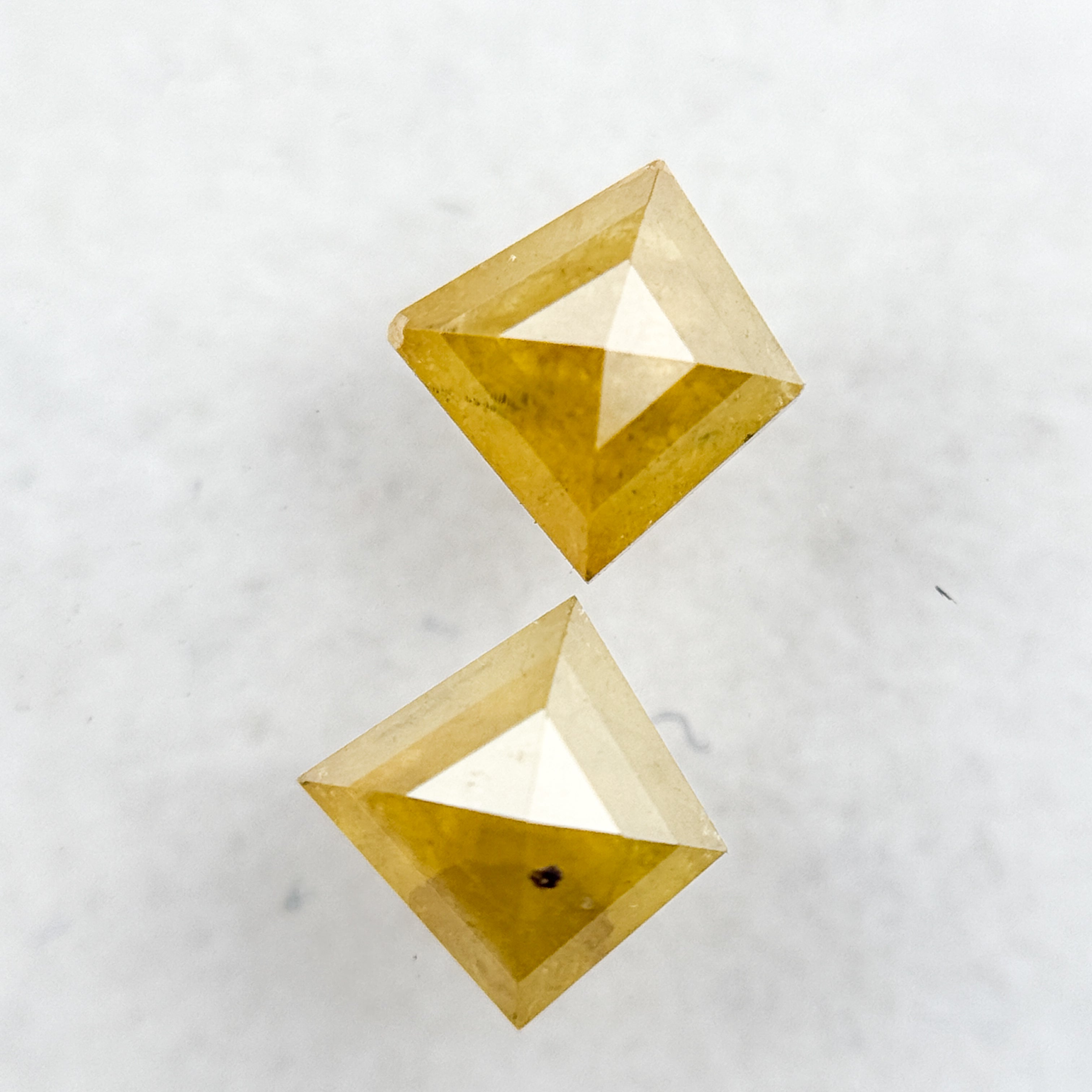 0.90 Ct Kite Rose Cut Yellow Natural Salt and Pepper Diamond