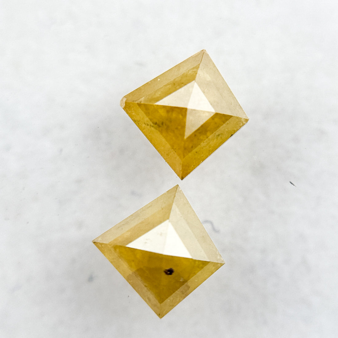0.90 Ct Kite Rose Cut Yellow Natural Salt and Pepper Diamond