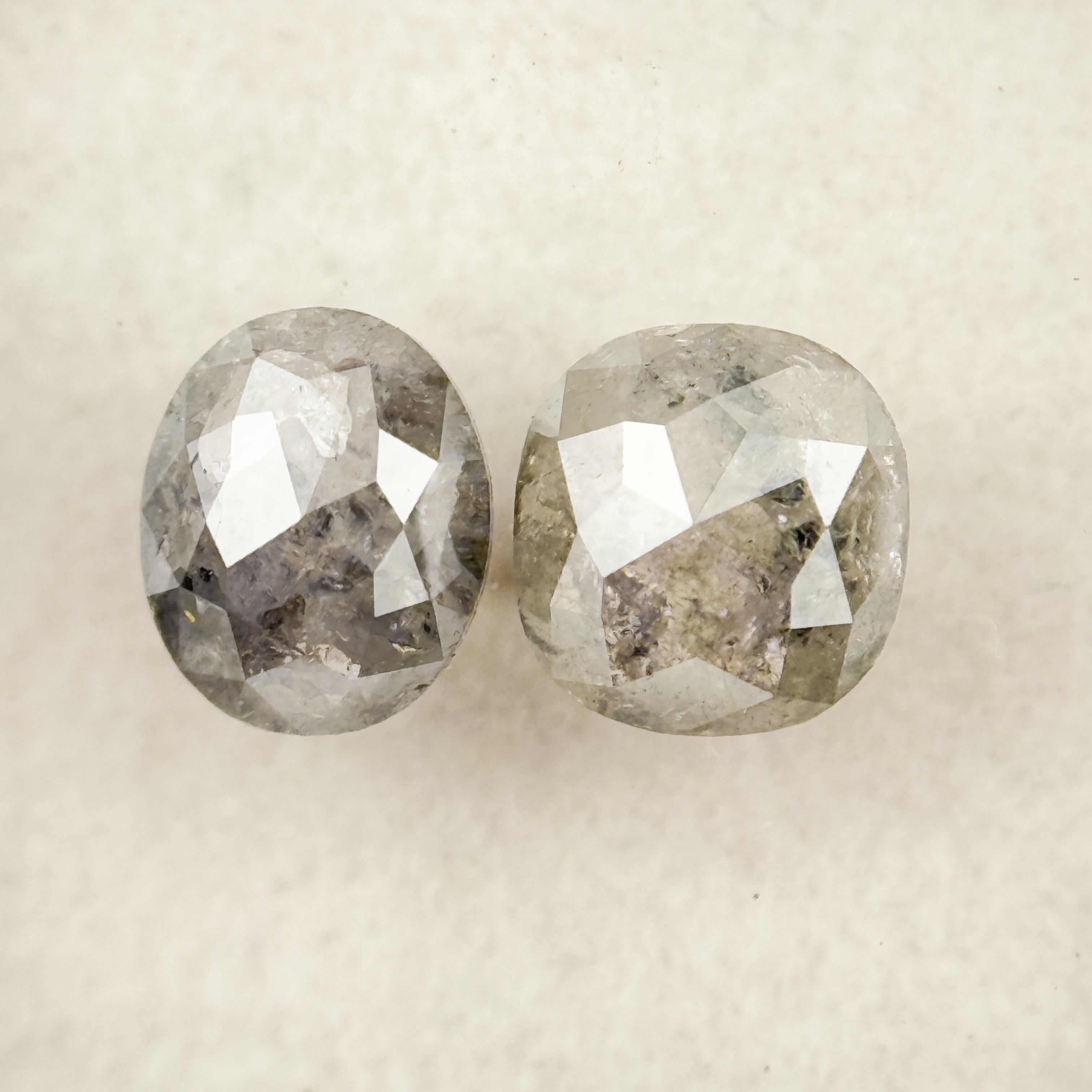 1.15 Ct Cushion Rose Cut Grey Natural Salt and Pepper Diamond
