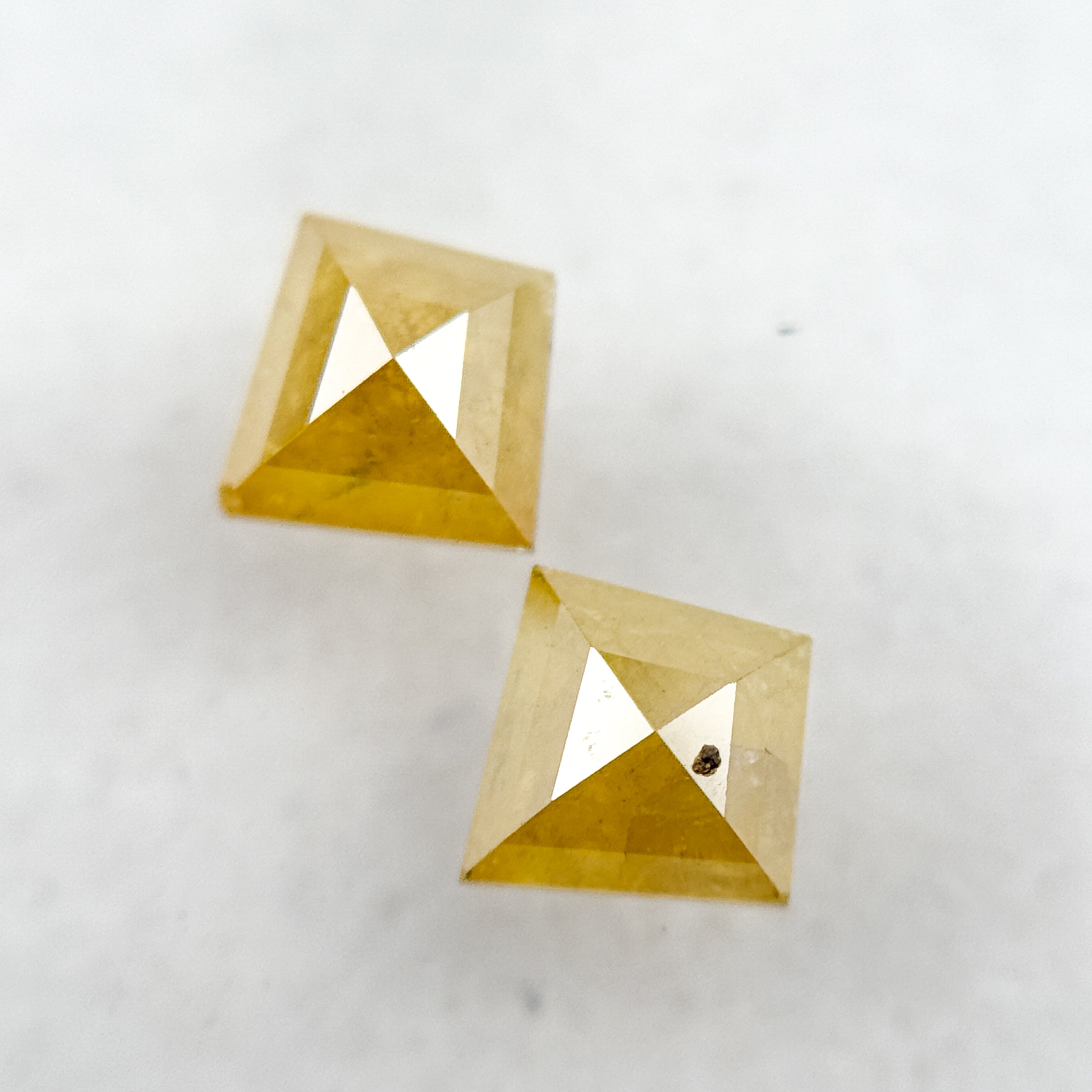 0.90 Ct Kite Rose Cut Yellow Natural Salt and Pepper Diamond
