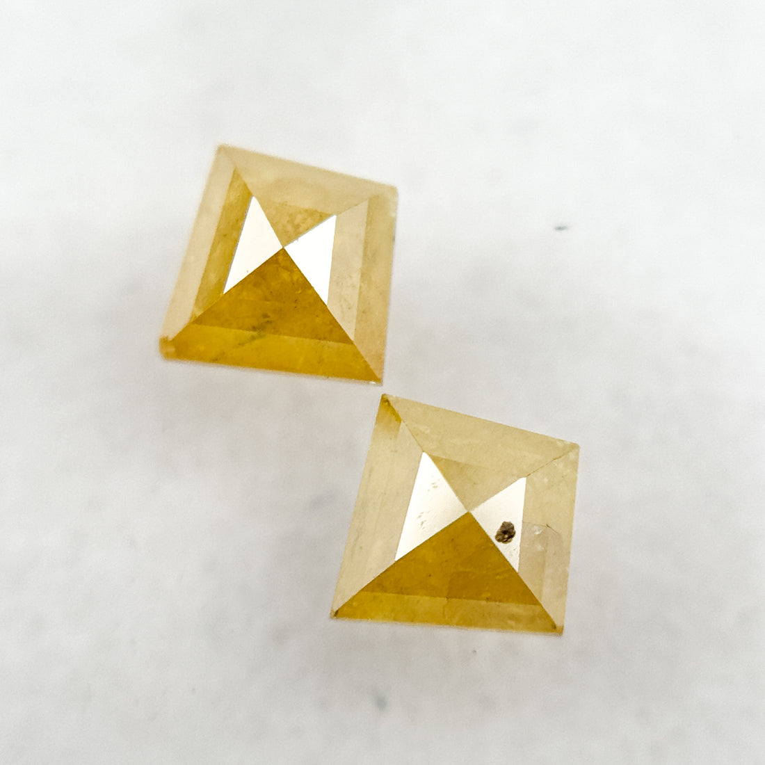 0.90 Ct Kite Rose Cut Yellow Natural Salt and Pepper Diamond
