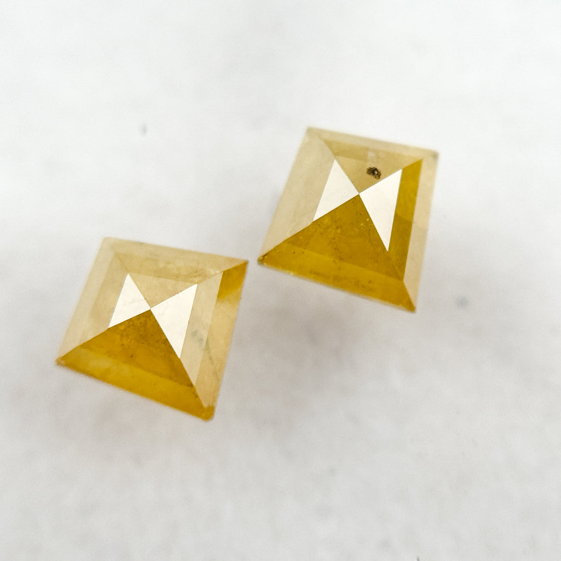 0.90 Ct Kite Rose Cut Yellow Natural Salt and Pepper Diamond