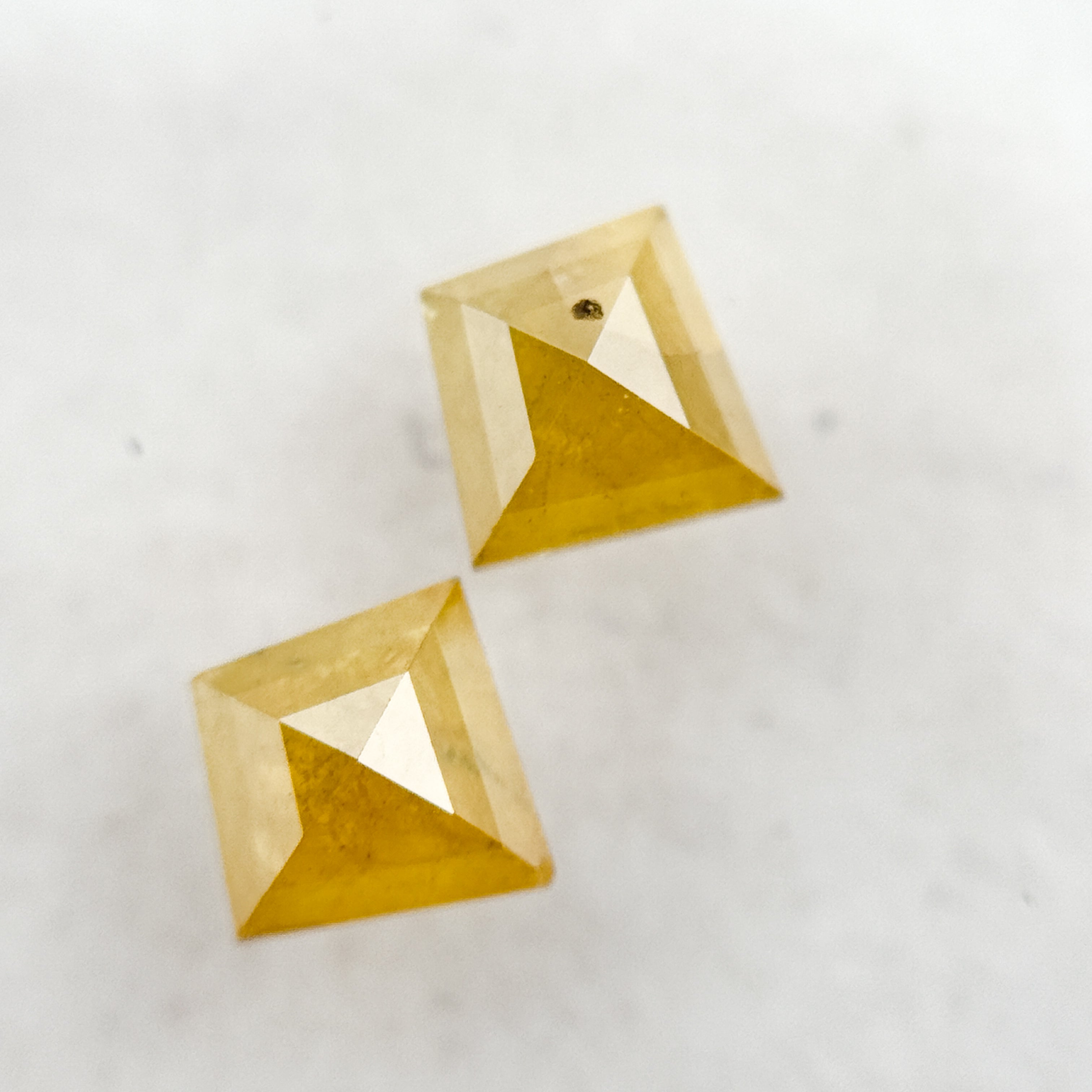 0.90 Ct Kite Rose Cut Yellow Natural Salt and Pepper Diamond