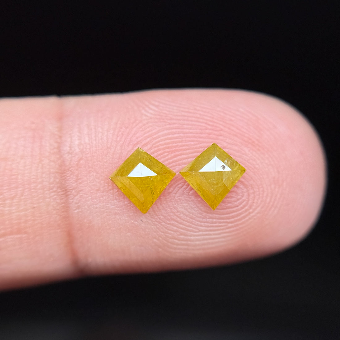 0.90 Ct Kite Rose Cut Yellow Natural Salt and Pepper Diamond