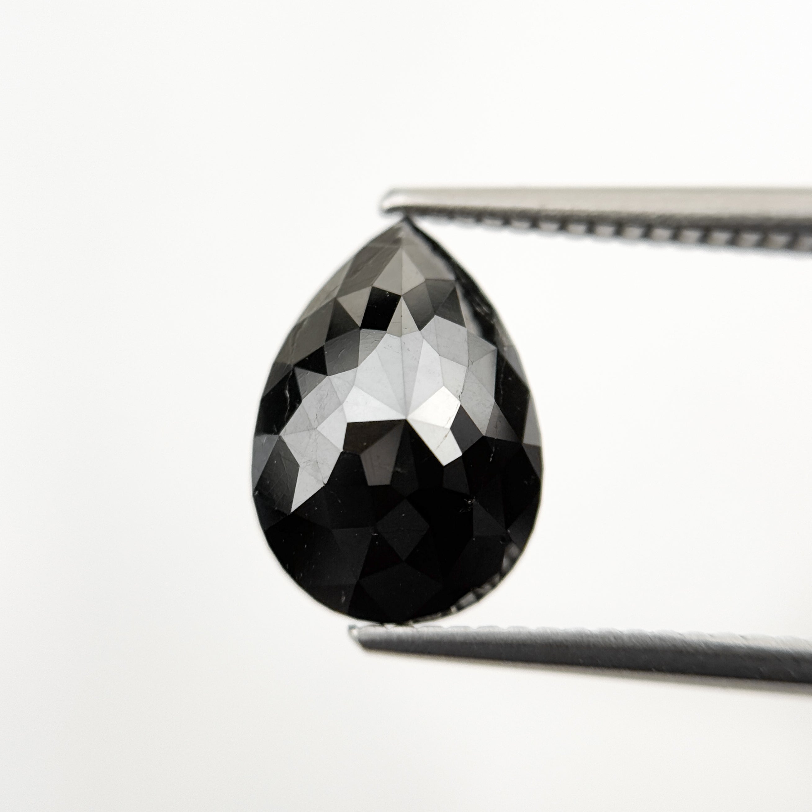 3.40 Ct Pear Rose Cut Black Natural Fancy Diamond