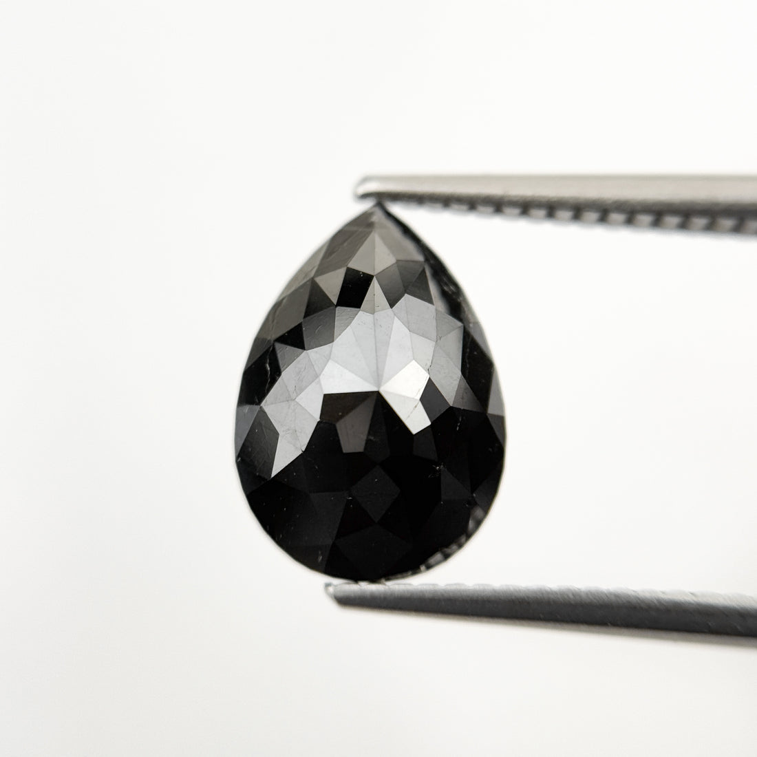 3.40 Ct Pear Rose Cut Black Natural Fancy Diamond