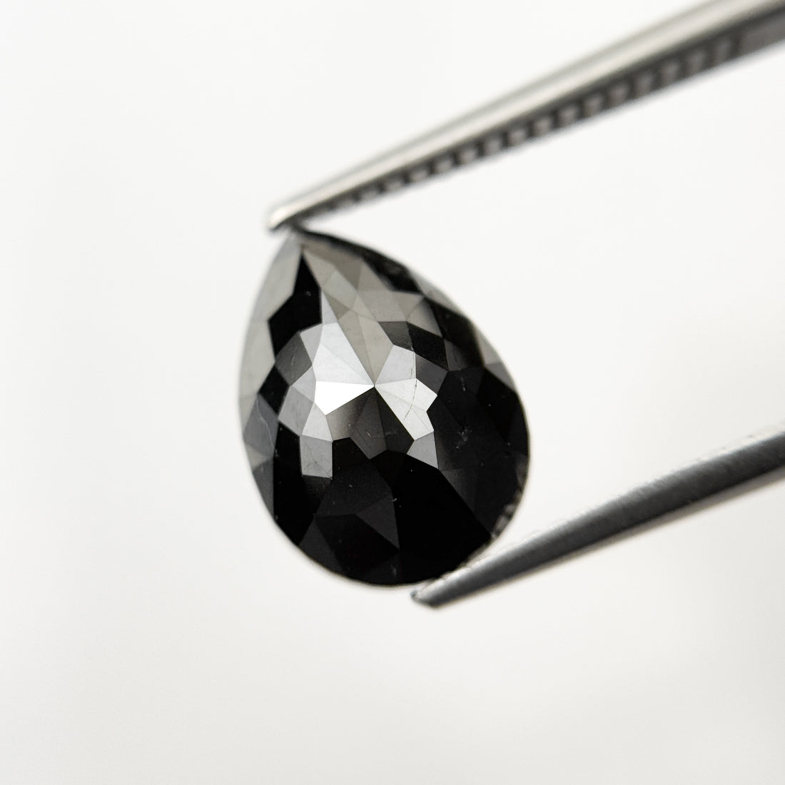 3.40 Ct Pear Rose Cut Black Natural Fancy Diamond