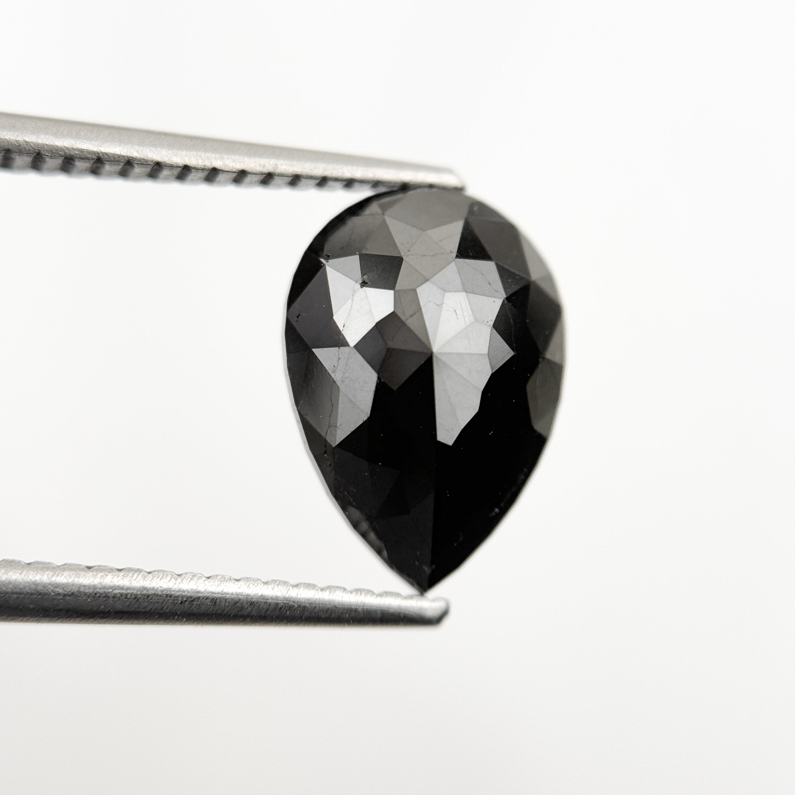 3.40 Ct Pear Rose Cut Black Natural Fancy Diamond