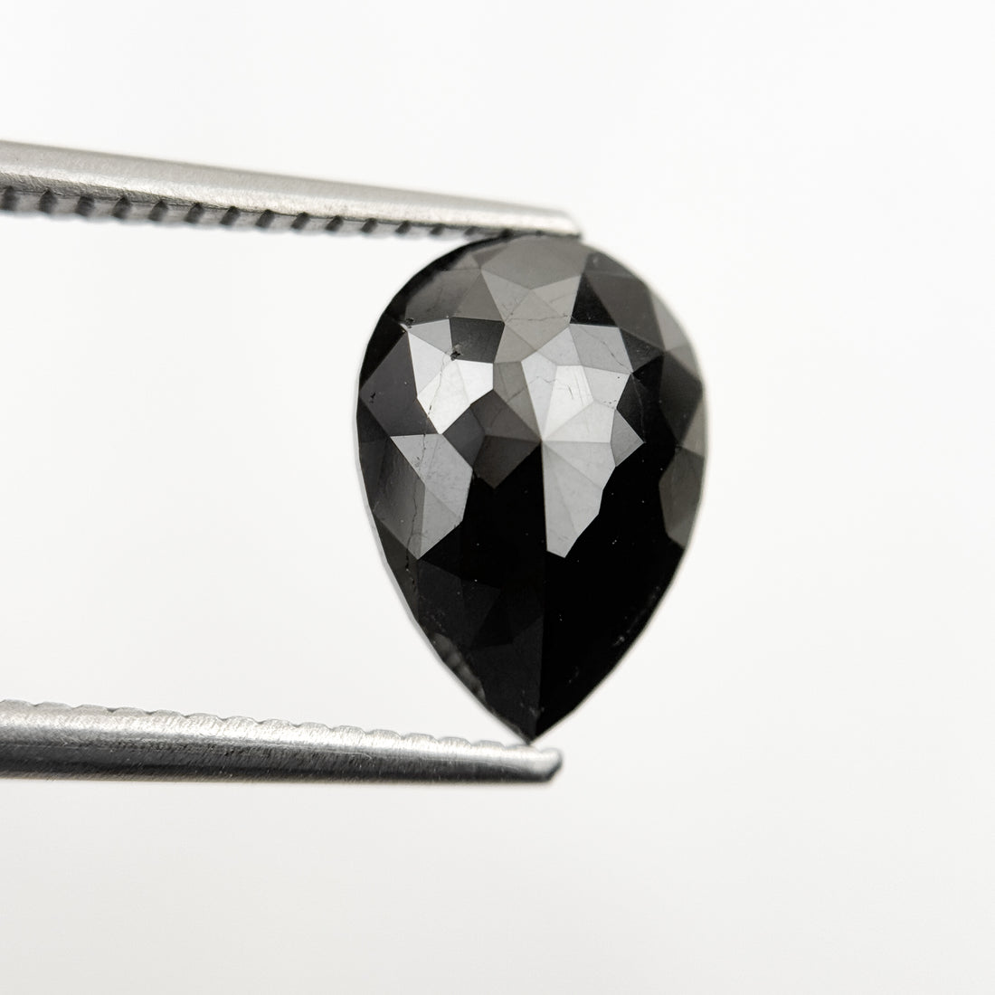 3.40 Ct Pear Rose Cut Black Natural Fancy Diamond