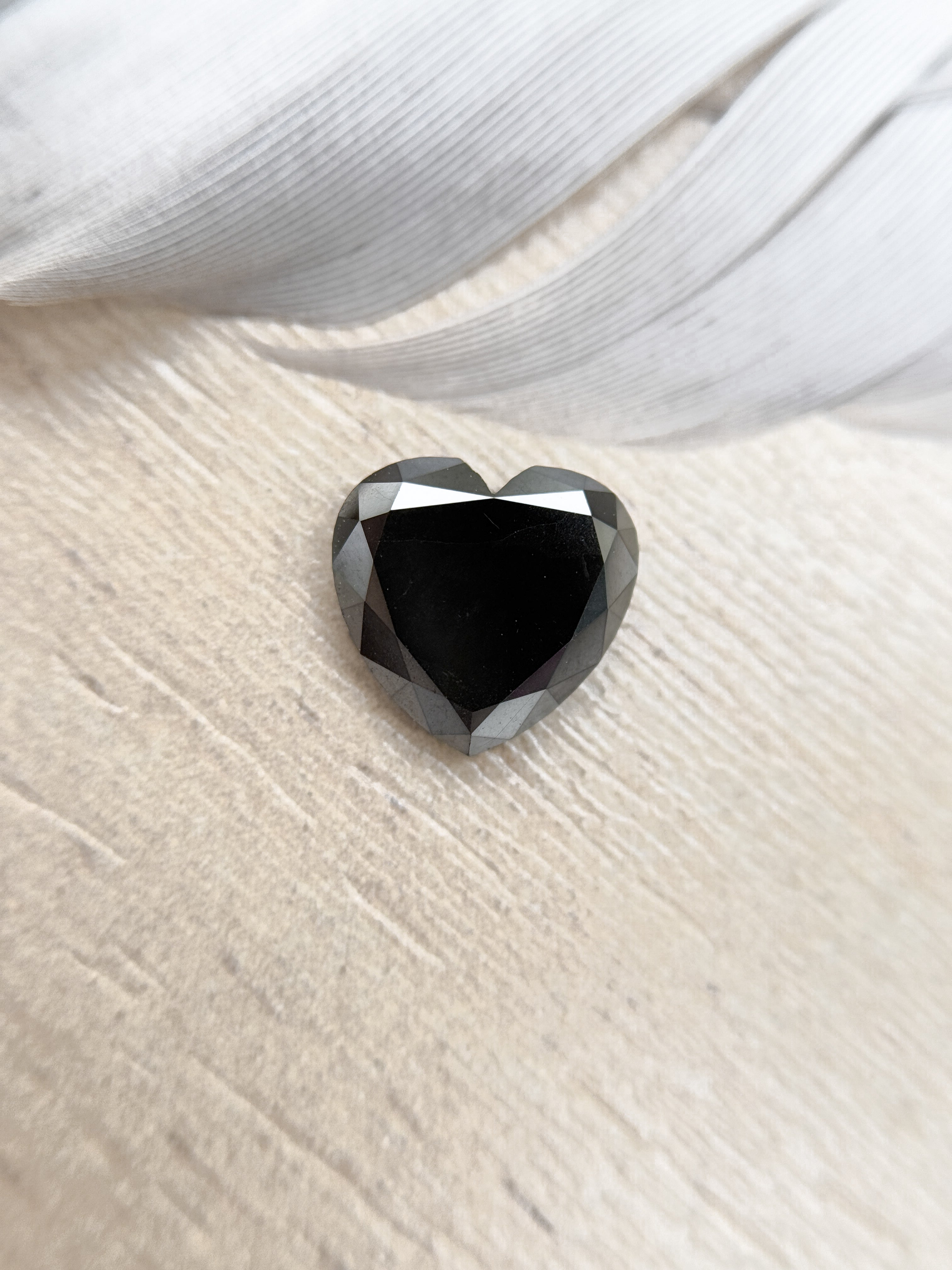 1.75 Ct Heart Rose Cut Black Natural Salt and Pepper Diamond