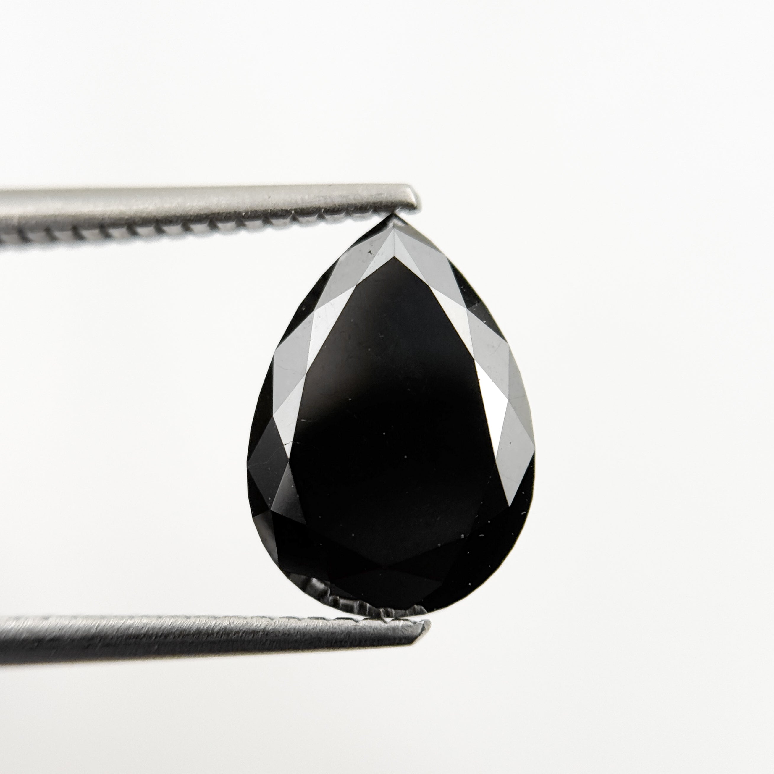 3.40 Ct Pear Rose Cut Black Natural Fancy Diamond