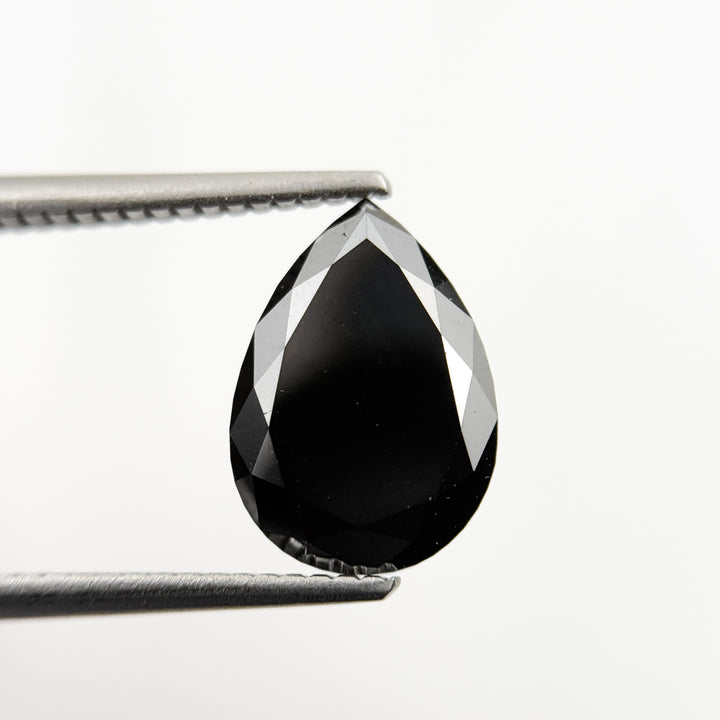 3.40 Ct Pear Rose Cut Black Natural Fancy Diamond