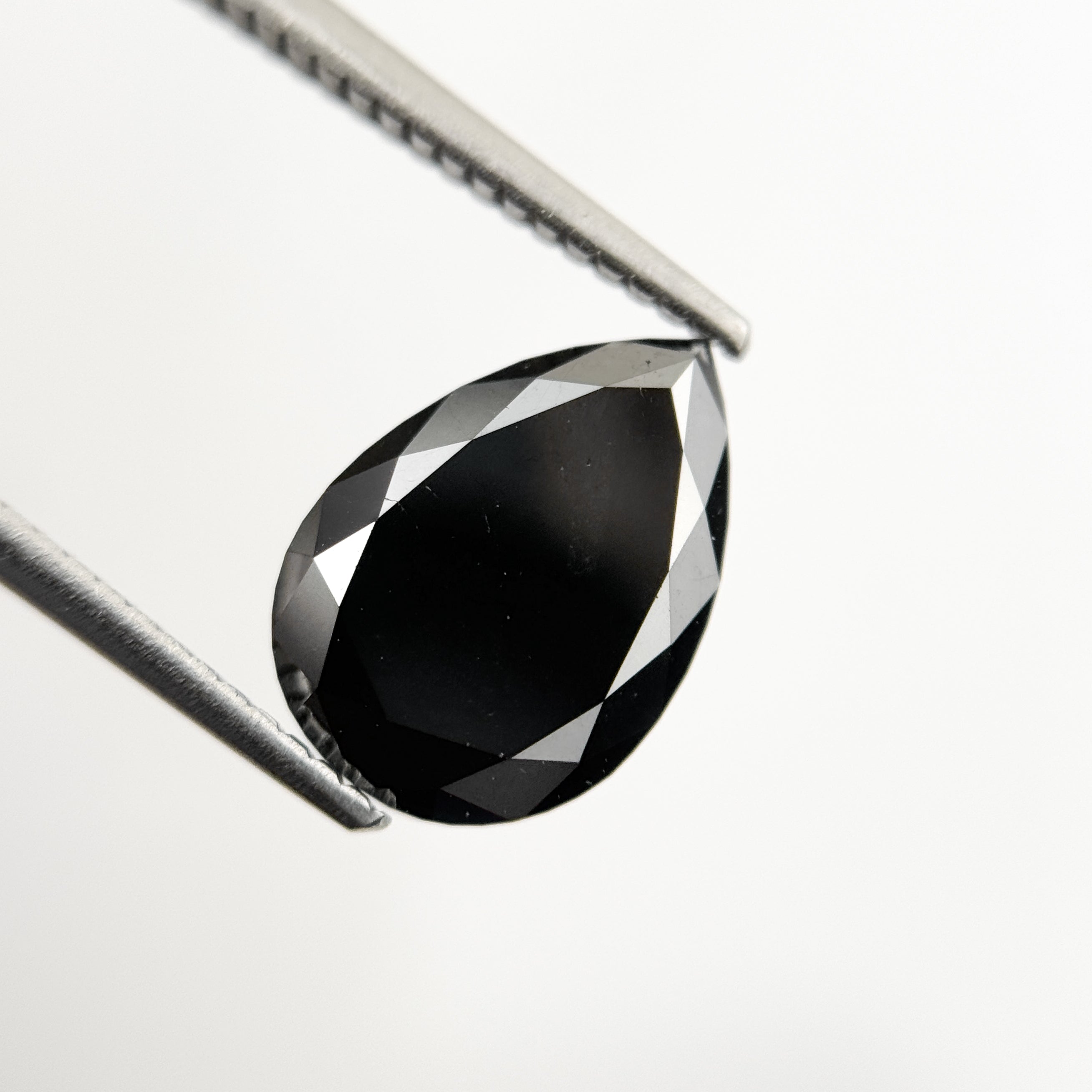 3.40 Ct Pear Rose Cut Black Natural Fancy Diamond