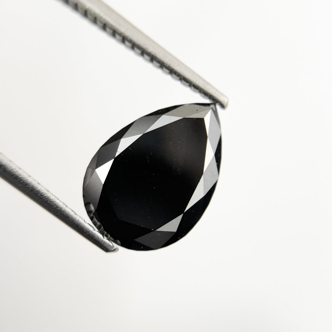 3.40 Ct Pear Rose Cut Black Natural Fancy Diamond