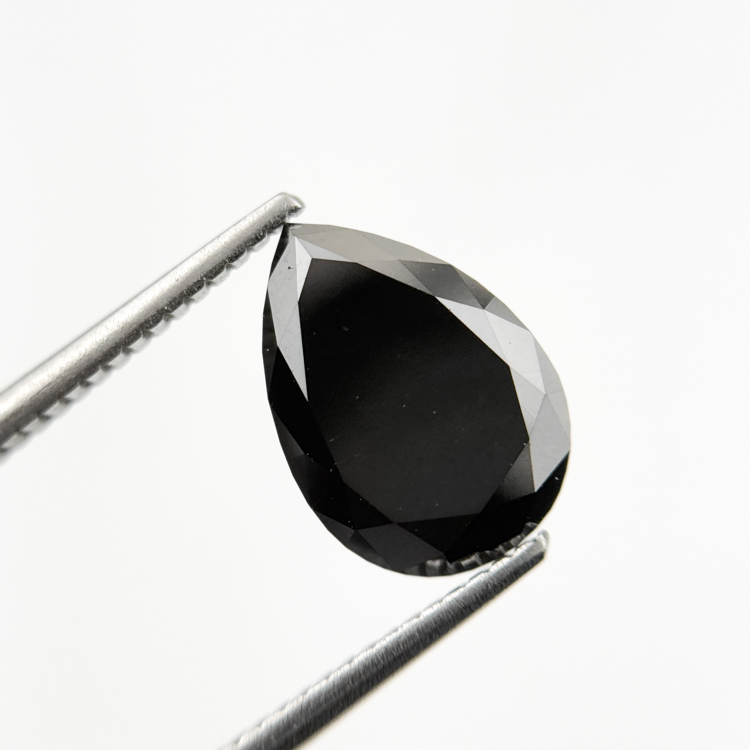 3.40 Ct Pear Rose Cut Black Natural Fancy Diamond