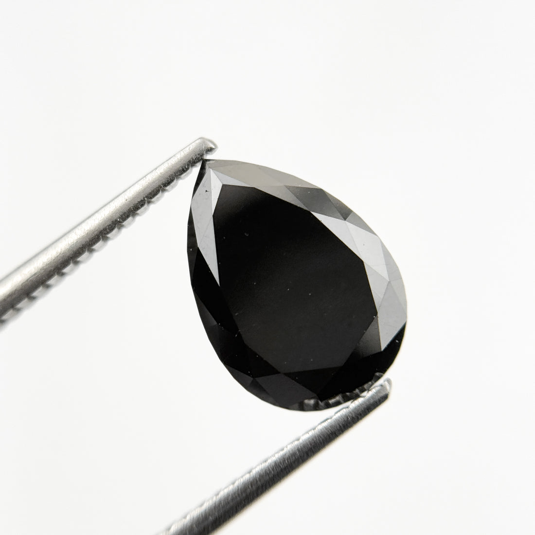 3.40 Ct Pear Rose Cut Black Natural Fancy Diamond