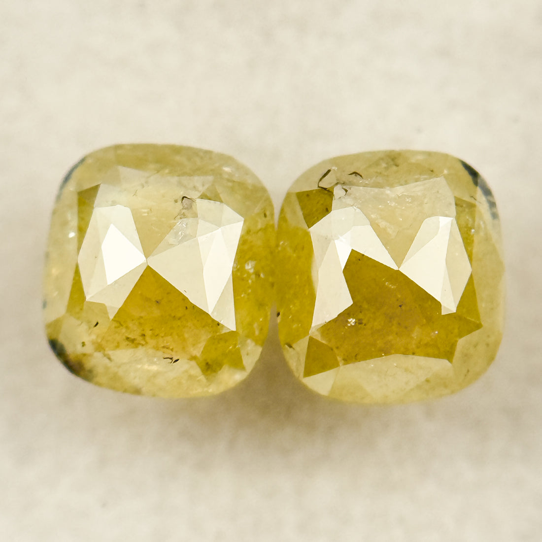 1.67 Ct Oval Rose Cut Yellow Natural Salt and Pepper Diamond